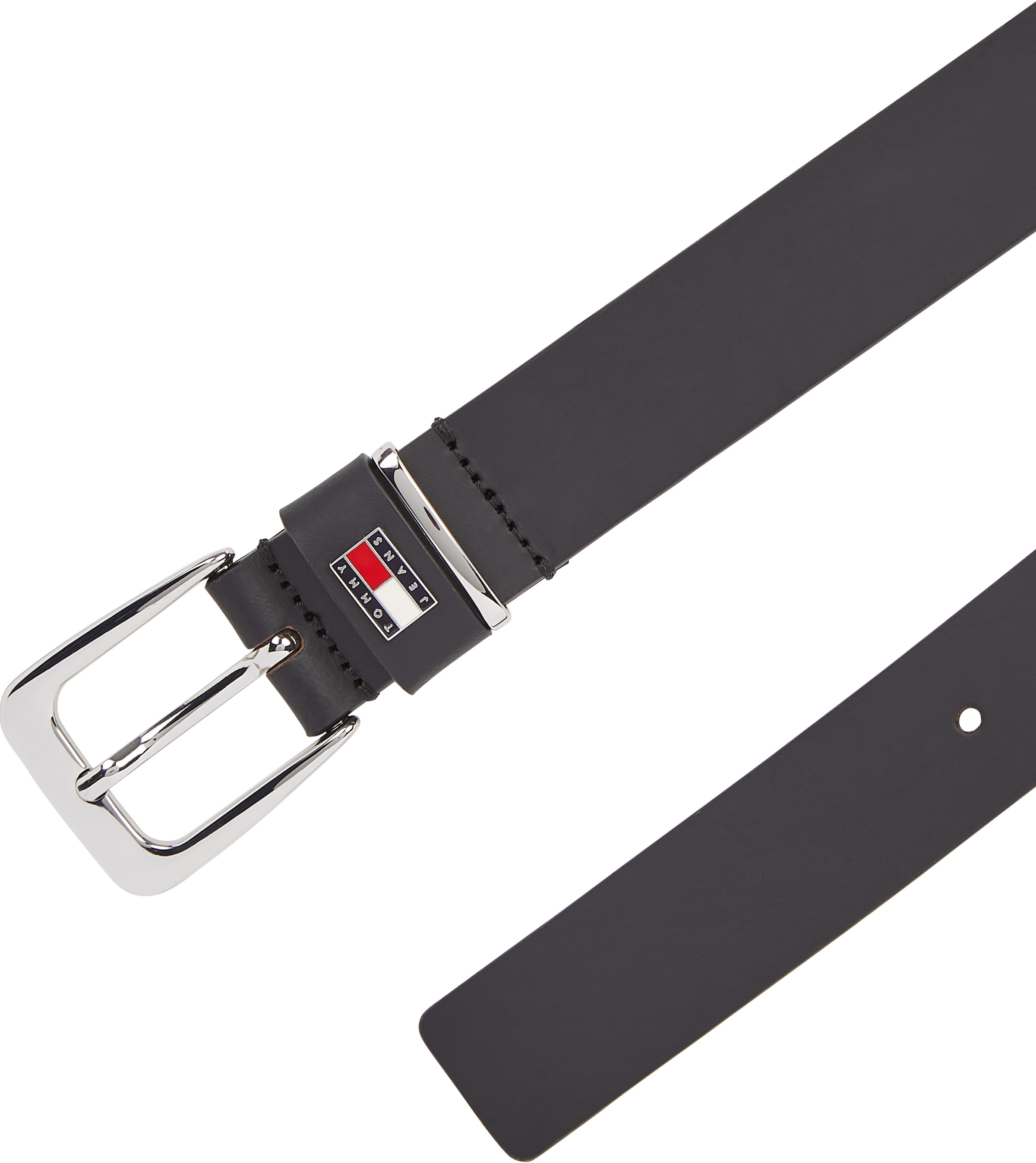 Tommy Jeans Ledergürtel »TJW HERITAGE 3.0«, Einfachdornschliesse, Metallpatch