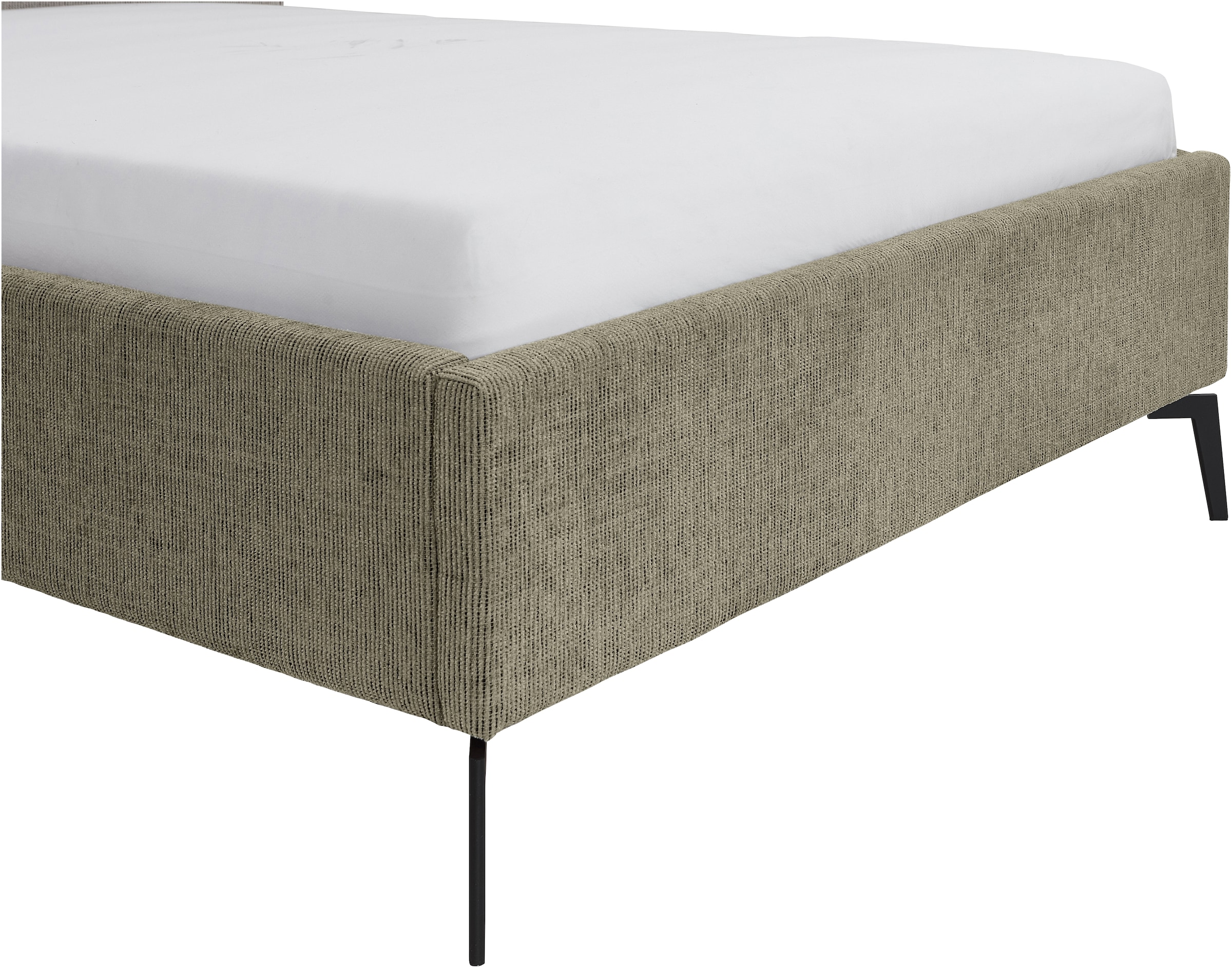meise.möbel Lit rembourré »Riva II« mit schwarzen Metallfüssen, wahlweise mit Bettkasten