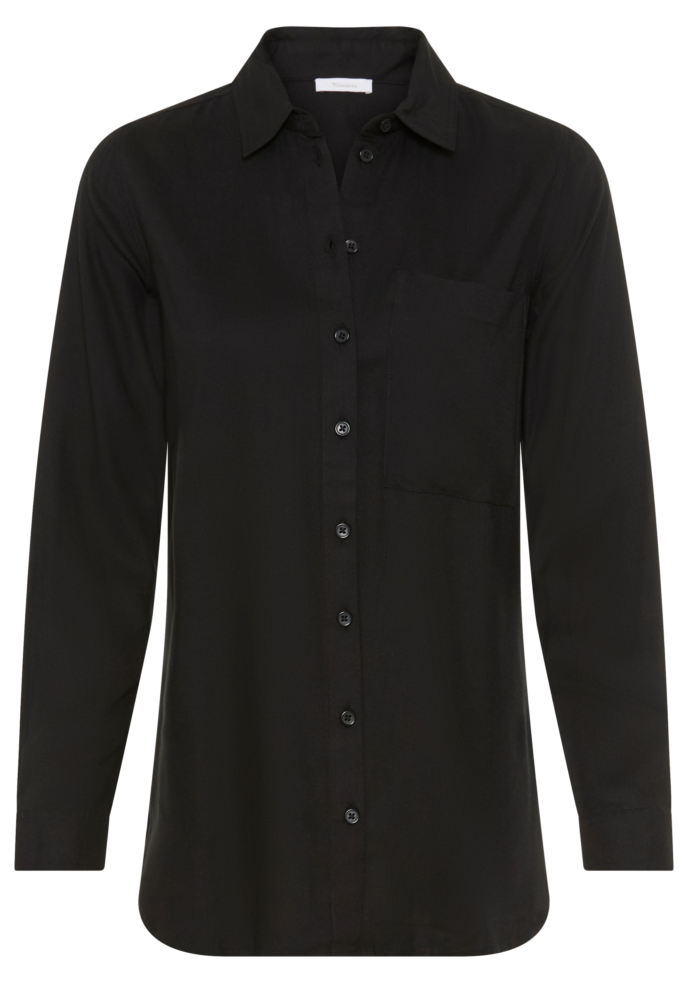 Tamaris Blouse chemise »mit lockerem Schnitt, aus fliessender Viskose-Qualität« style oversize avec poche