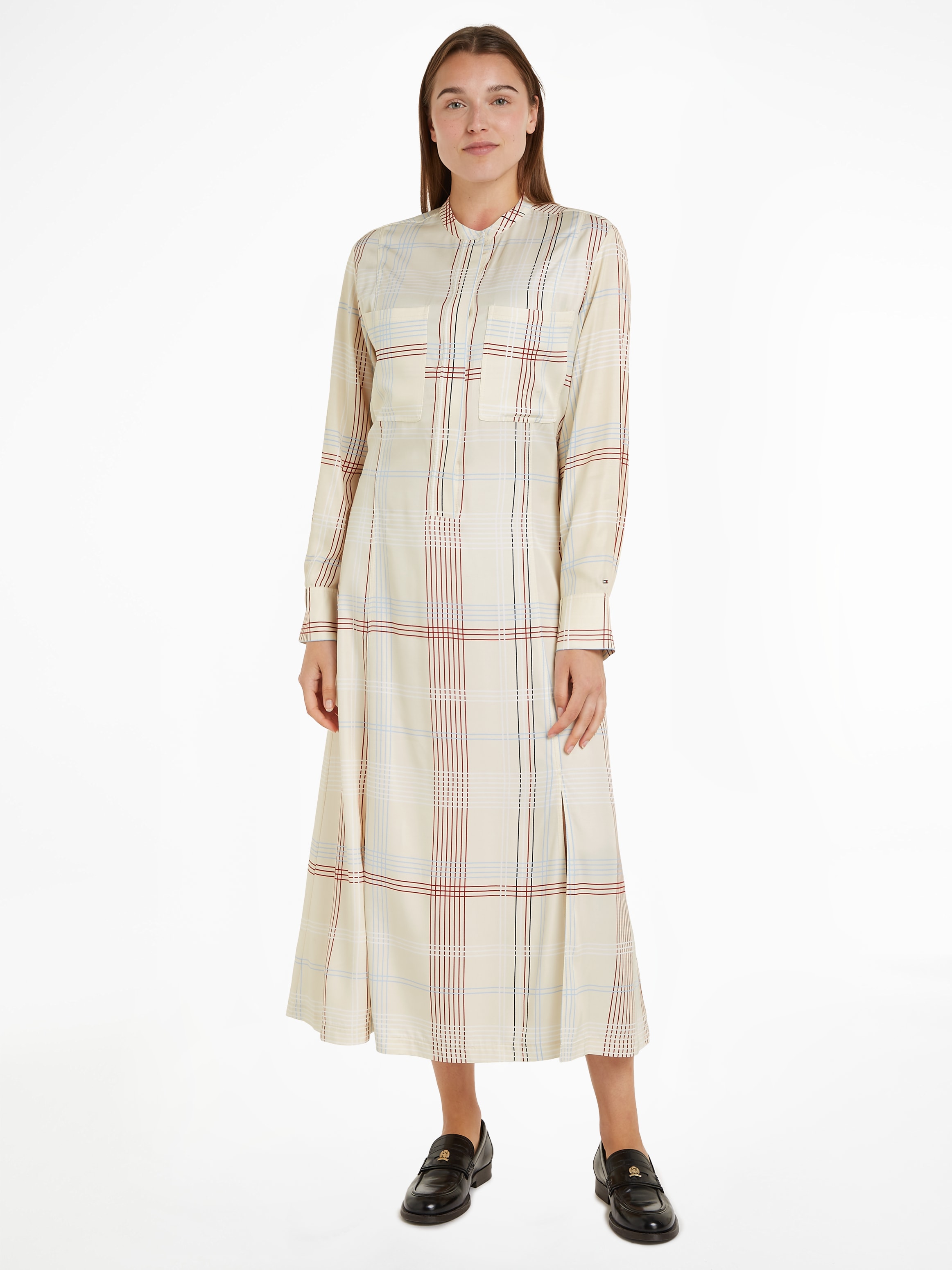 Blusenkleid »RWB CHECK FLUID MIDI DRESS«, (Global Serie TH WOMEN), im Karodessin