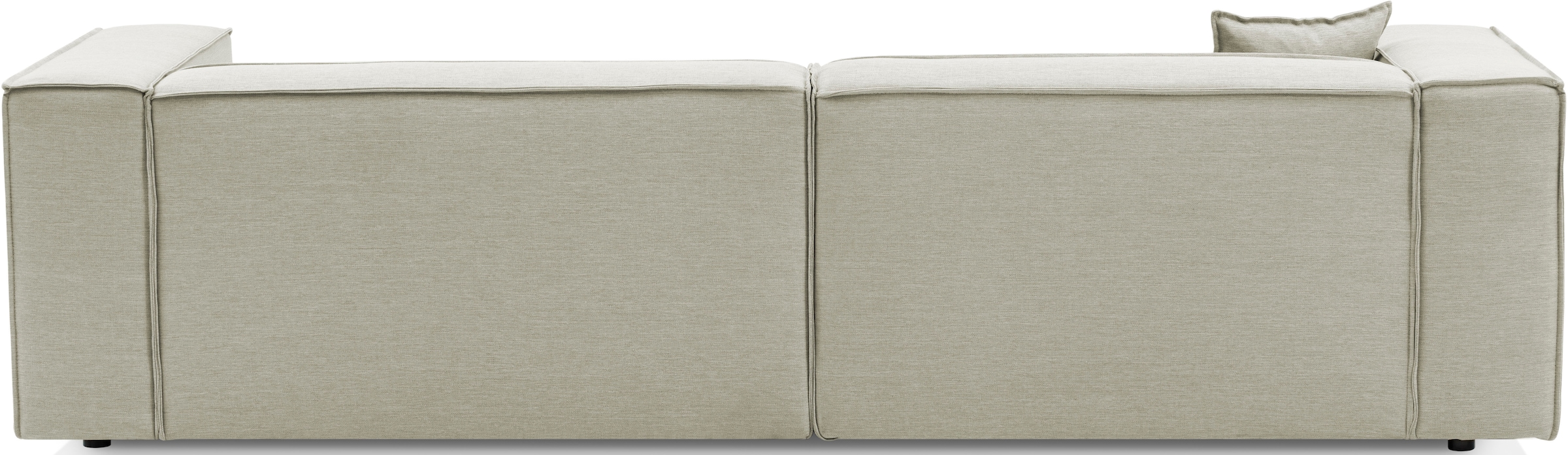 LeGer Home by Lena Gercke Ecksofa »PIARA mit Kedernaht in Cord oder Leinenoptik, moderne Couch in L-Form«, wahlweise Ottomane rechts/links, schwarze Füsse, bequemer Sitzkomfort