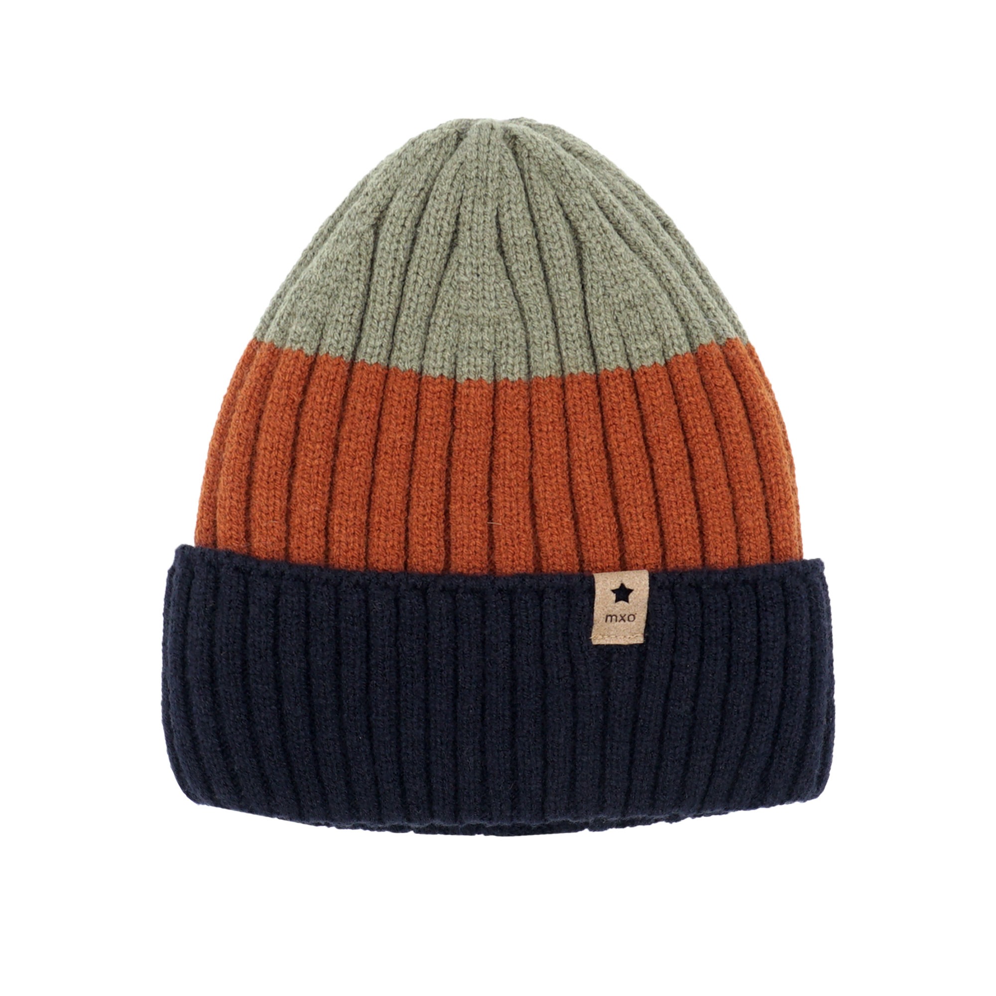 Image of MAXIMO Beanie Wollanteil, gestrickt, gefüttert, mit Umschlag, breit gestreift