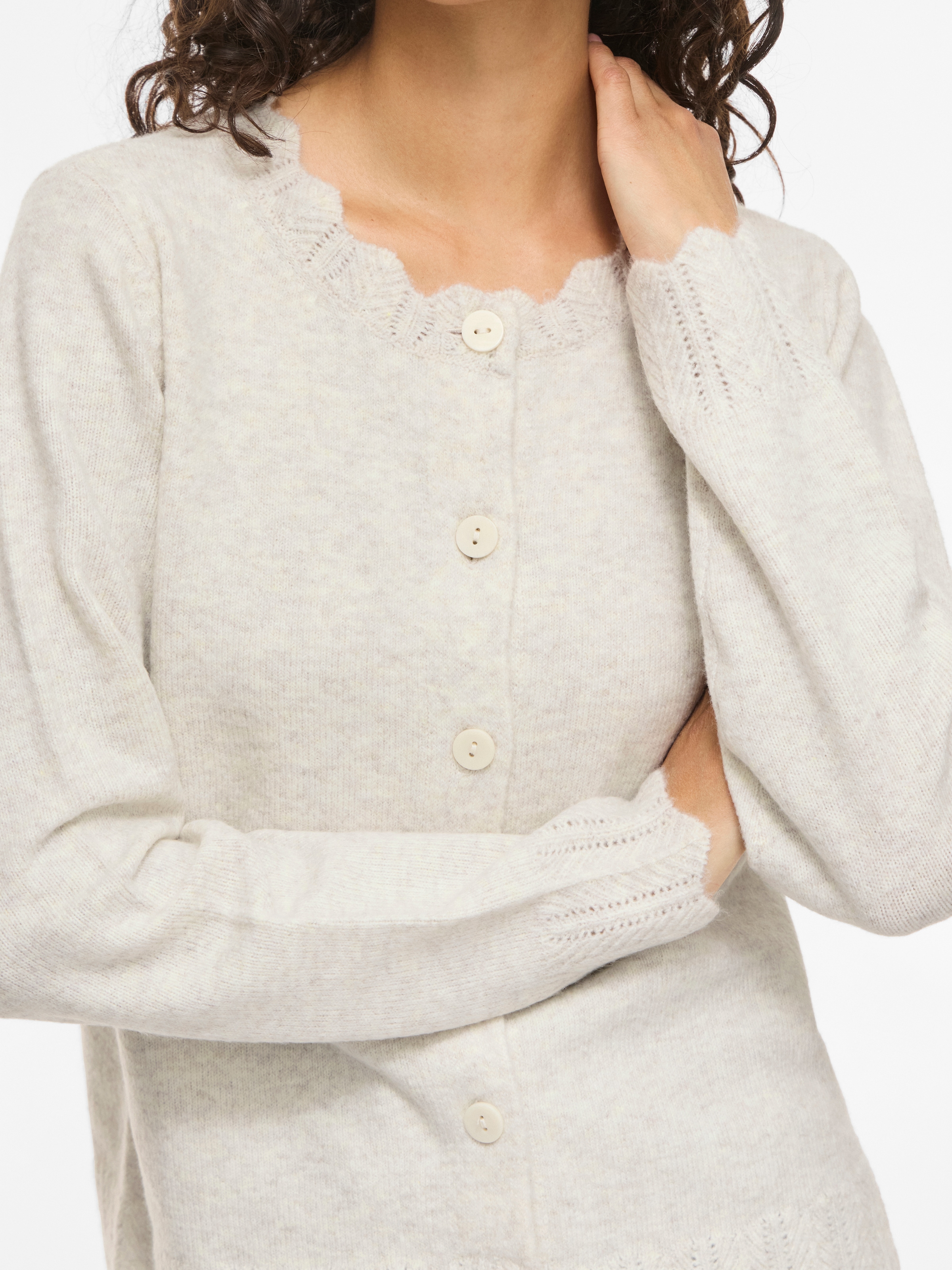 Vila Strickjacke »VINIKOLINA L/S O-NECK KNIT CARDIGAN-NOOS« Materialmix, Stretch, regular fit