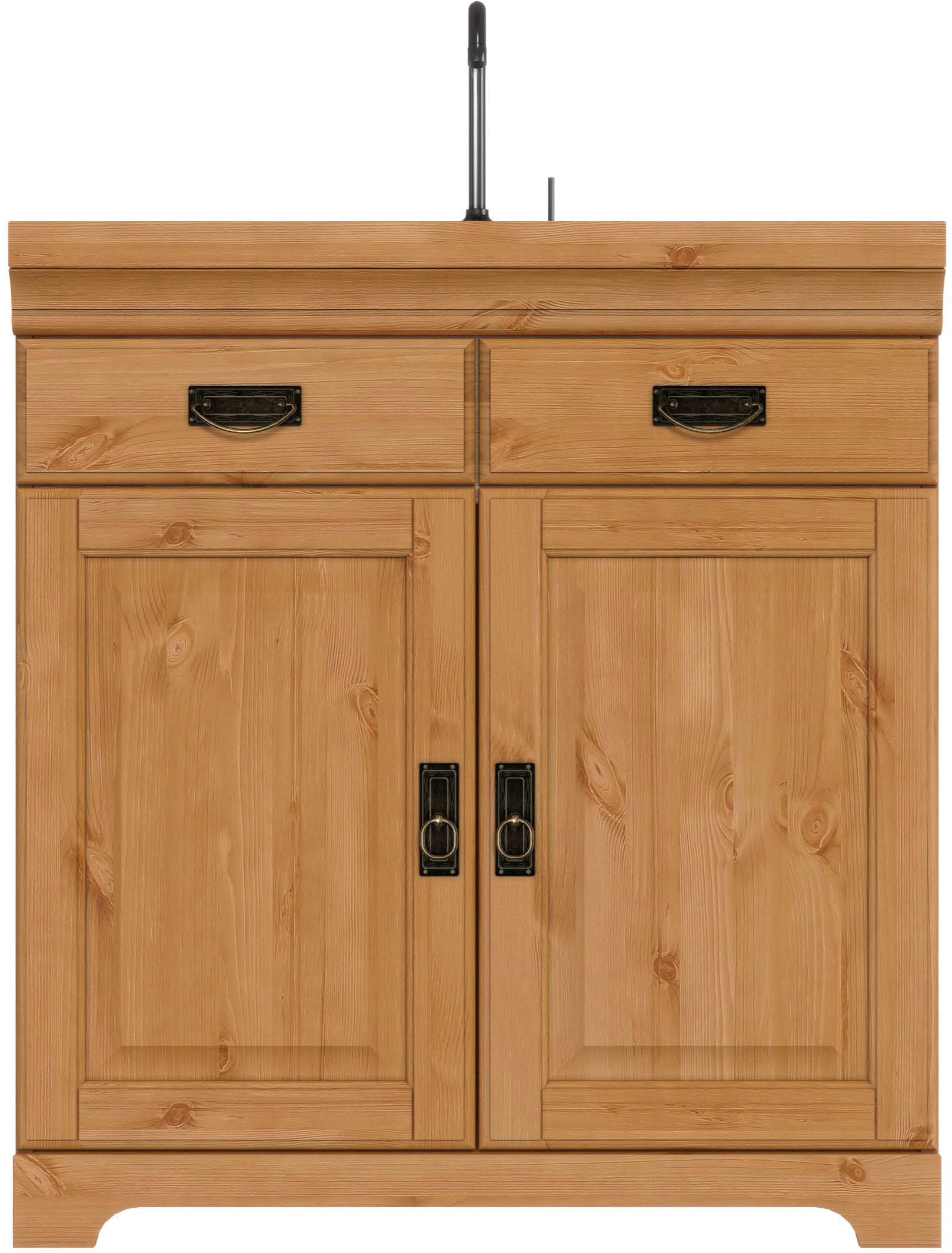 Home affaire Spülenschrank »Rügen« Breite 80 cm, Kiefer massiv, mit 2 Türen