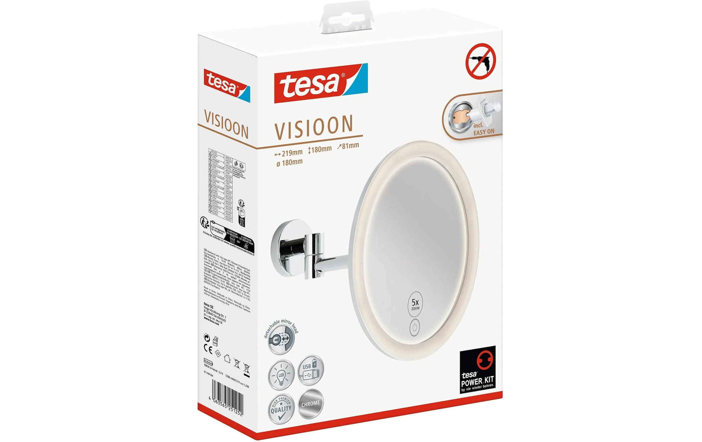tesa Kosmetikspiegel »Visioon LED«