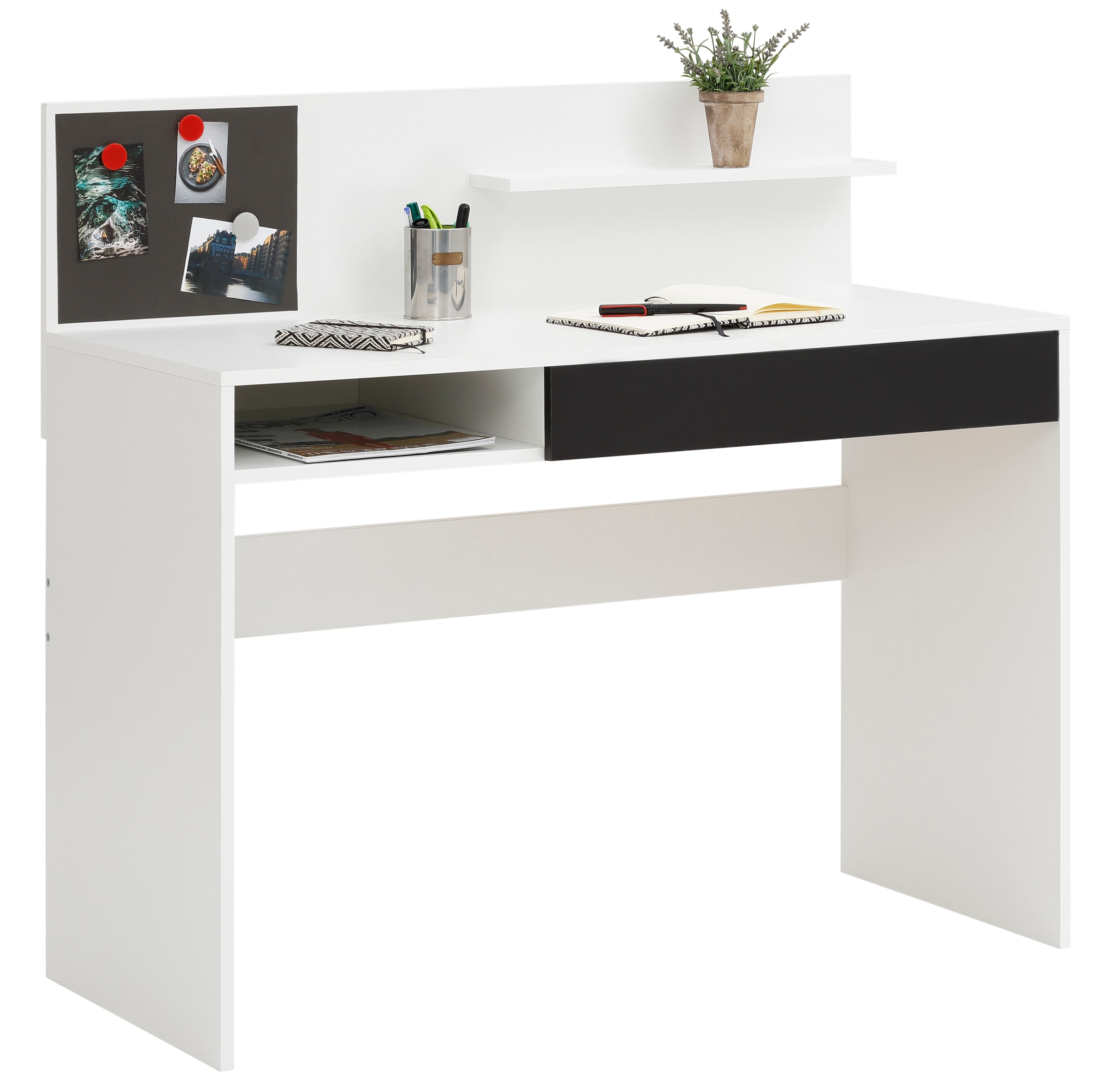 INOSIGN Schreibtisch »Magnet«, Magnettafel, grosse Arbeitsfläche,  Schubkasten und Ablageboden bequem kaufen | Schreibtische
