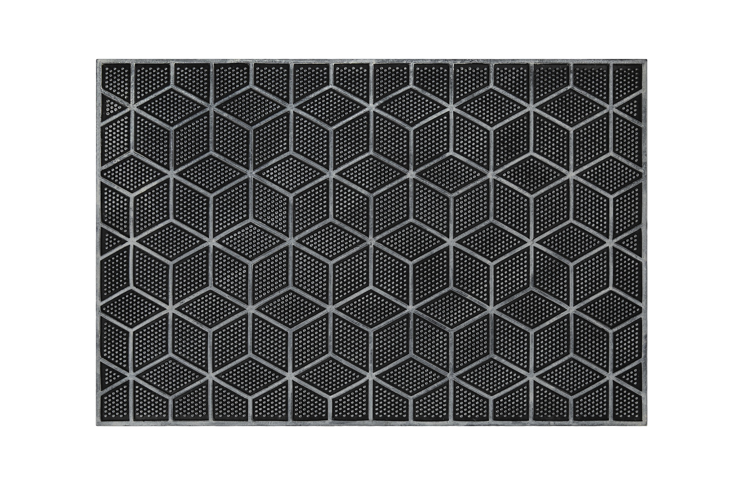 Wecon home Fussmatte »Bossa Groove«, rechteckig, 4 mm Höhe, Gummi, pflegeleicht, abwaschbar, rutschfest, geometrisches Muster