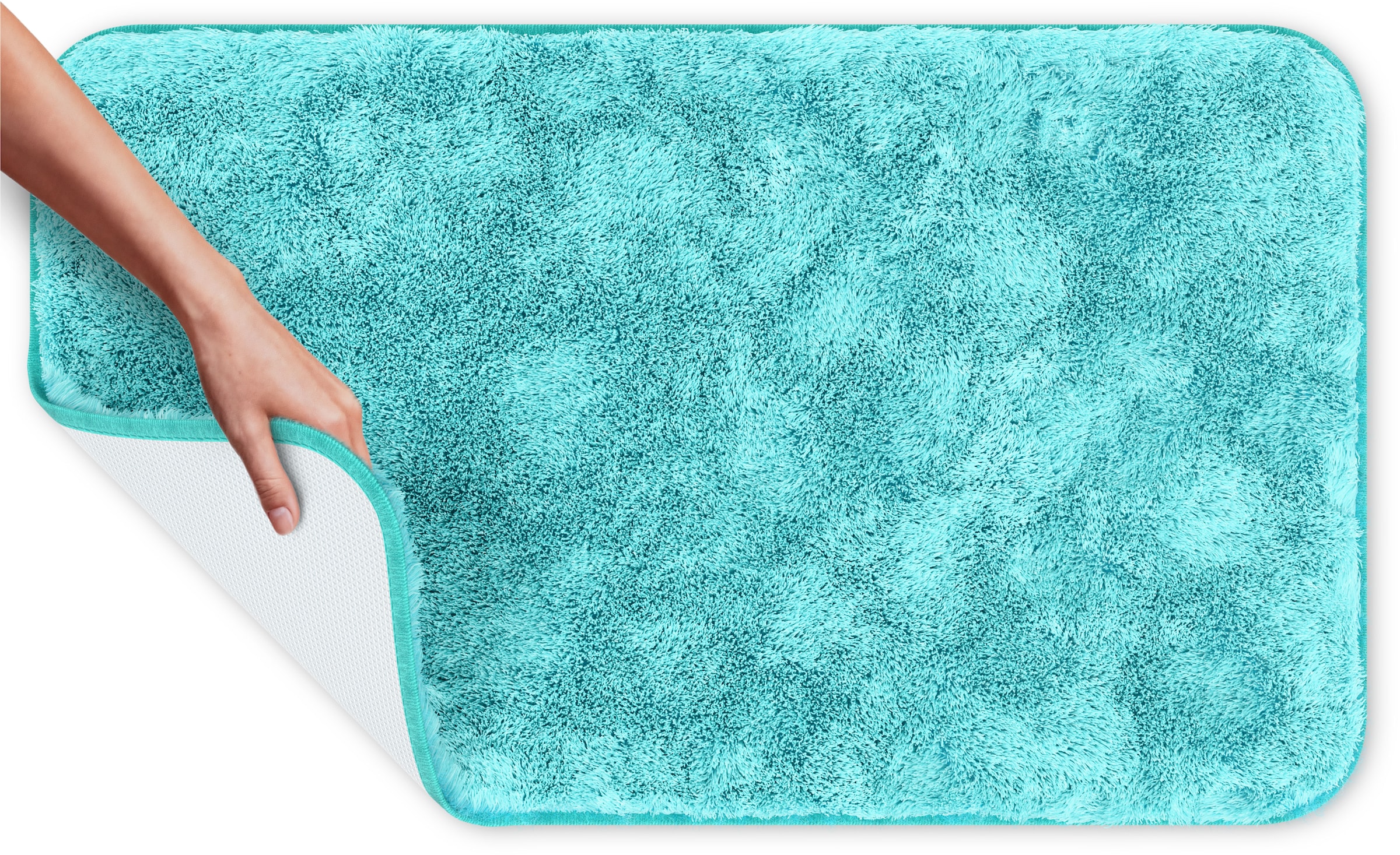 Grund Tapis de bain »Melos, Badvorleger, Badezimmer Teppich, sehr weich« Höhe 27 mm melierte Optik, sehr weicher Flor, Melange-Effekt, Made in Europe