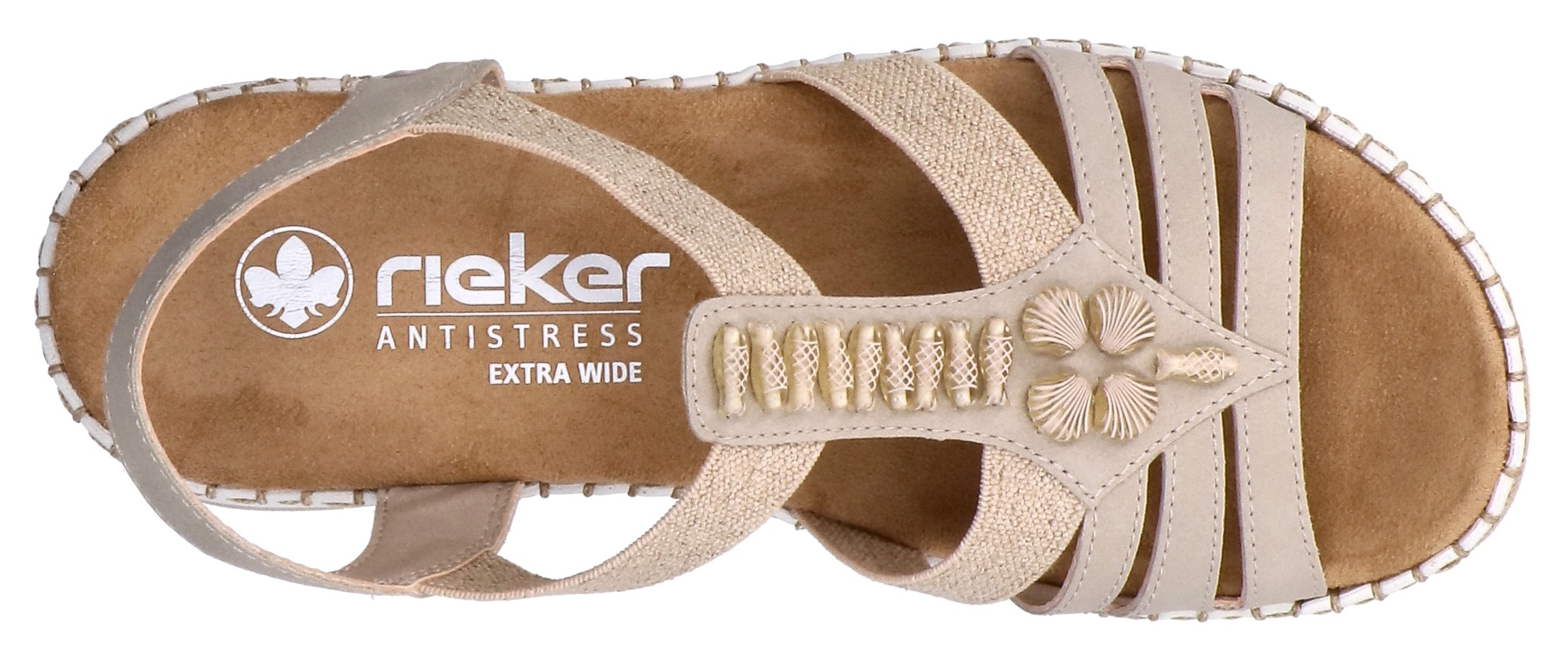 Rieker Sandale  Chaussure d'été, chaussure de vacances, chaussure à enfiler avec élastiques latéraux
