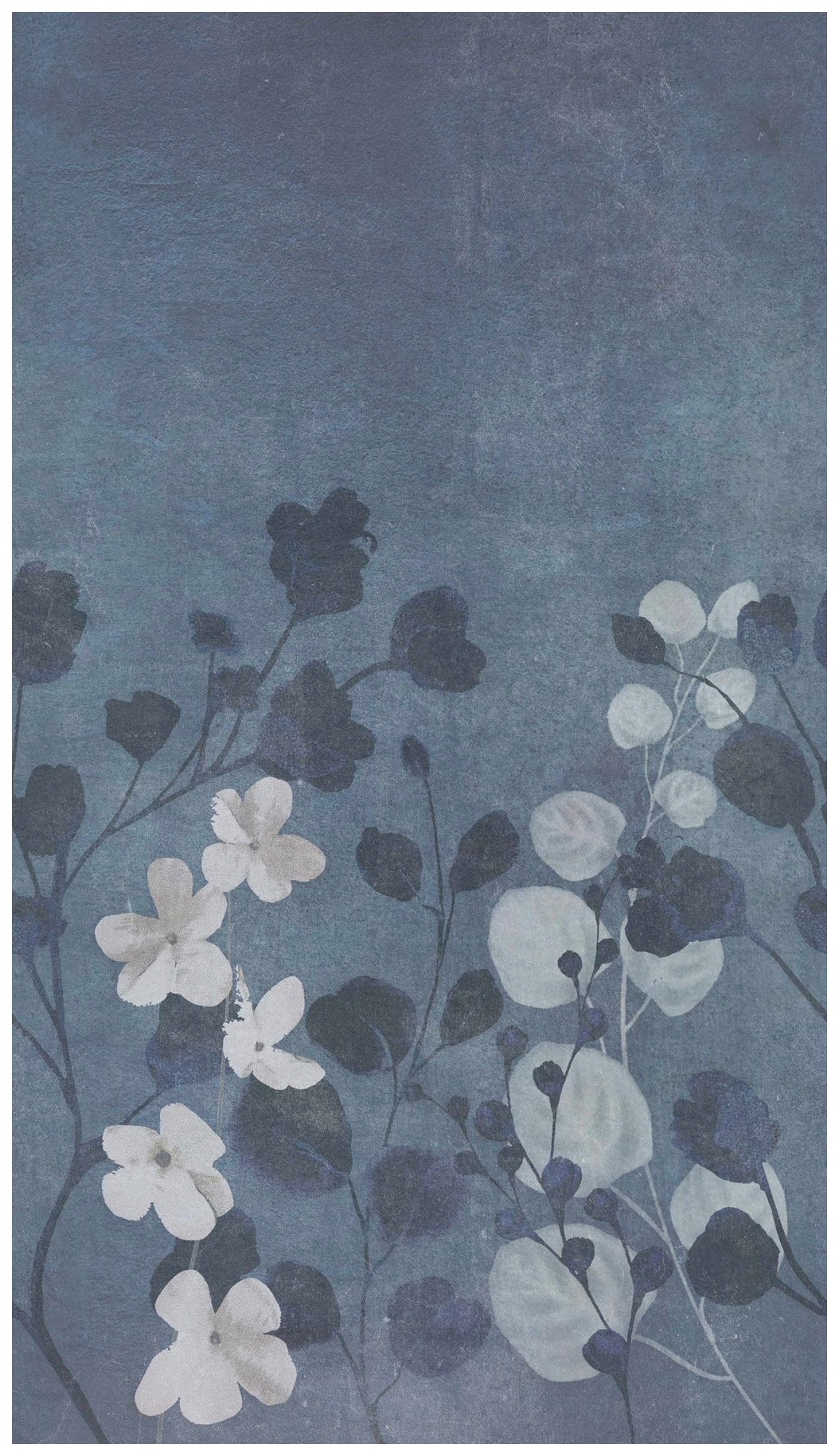 Image of Bodenmeister Fototapete »Betonwand Blumen blau« bei Ackermann Versand Schweiz