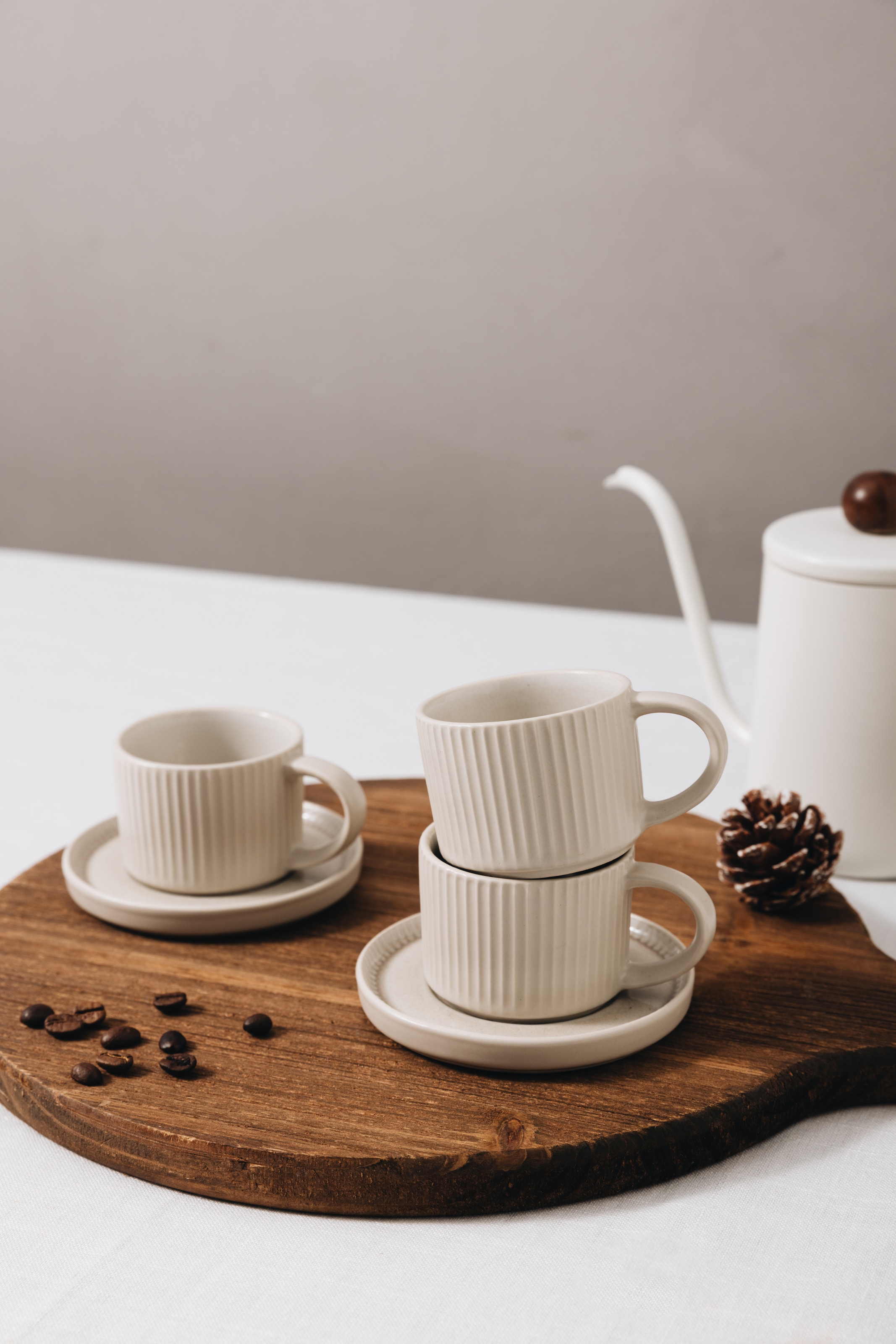 GOODproduct Tasse à expresso »Ylvii, 12er Set, bestehend aus 6 Tassen + 6 Untertassen« für 6 Personen, spülmaschinenfest und mikrowellengeeignet, 90 ml