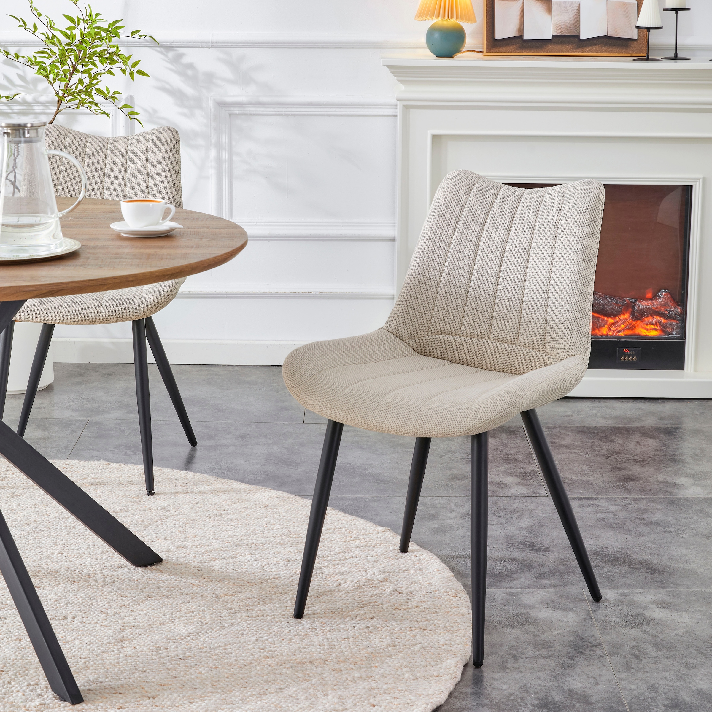 Home affaire Esszimmerstuhl »DAWSON, 2er Set, mit Metallgestell in matt schwarz« (Set) 2 Stk.in verschiedenen Farben, Belsatbarkeit pro Stuhl 120 kg