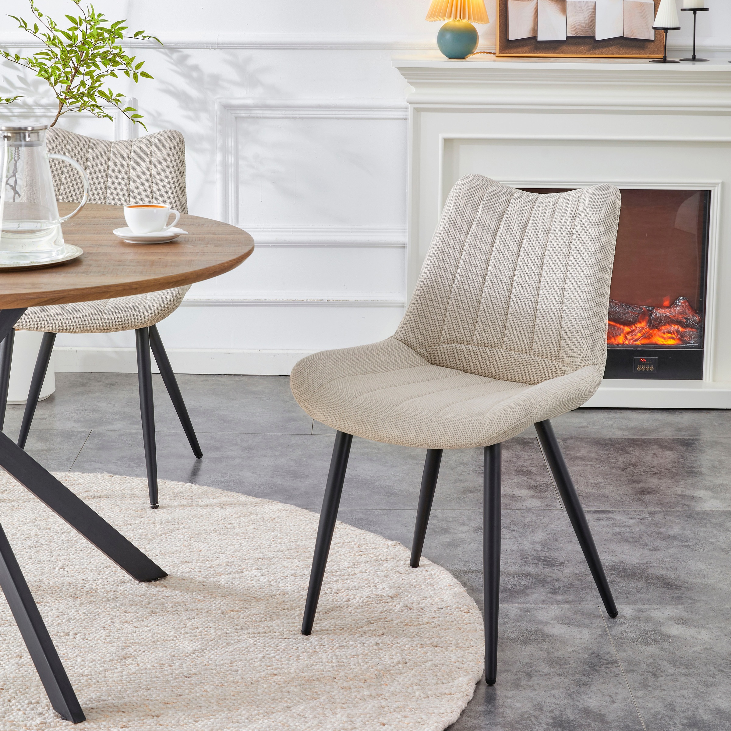 Home affaire Esszimmerstuhl "DAWSON, 2er Set, mit Metallgestell in matt schwarz" (Set) 2 Stk.in verschiedenen Farben, Belsatbarkeit pro Stuhl 120 kg