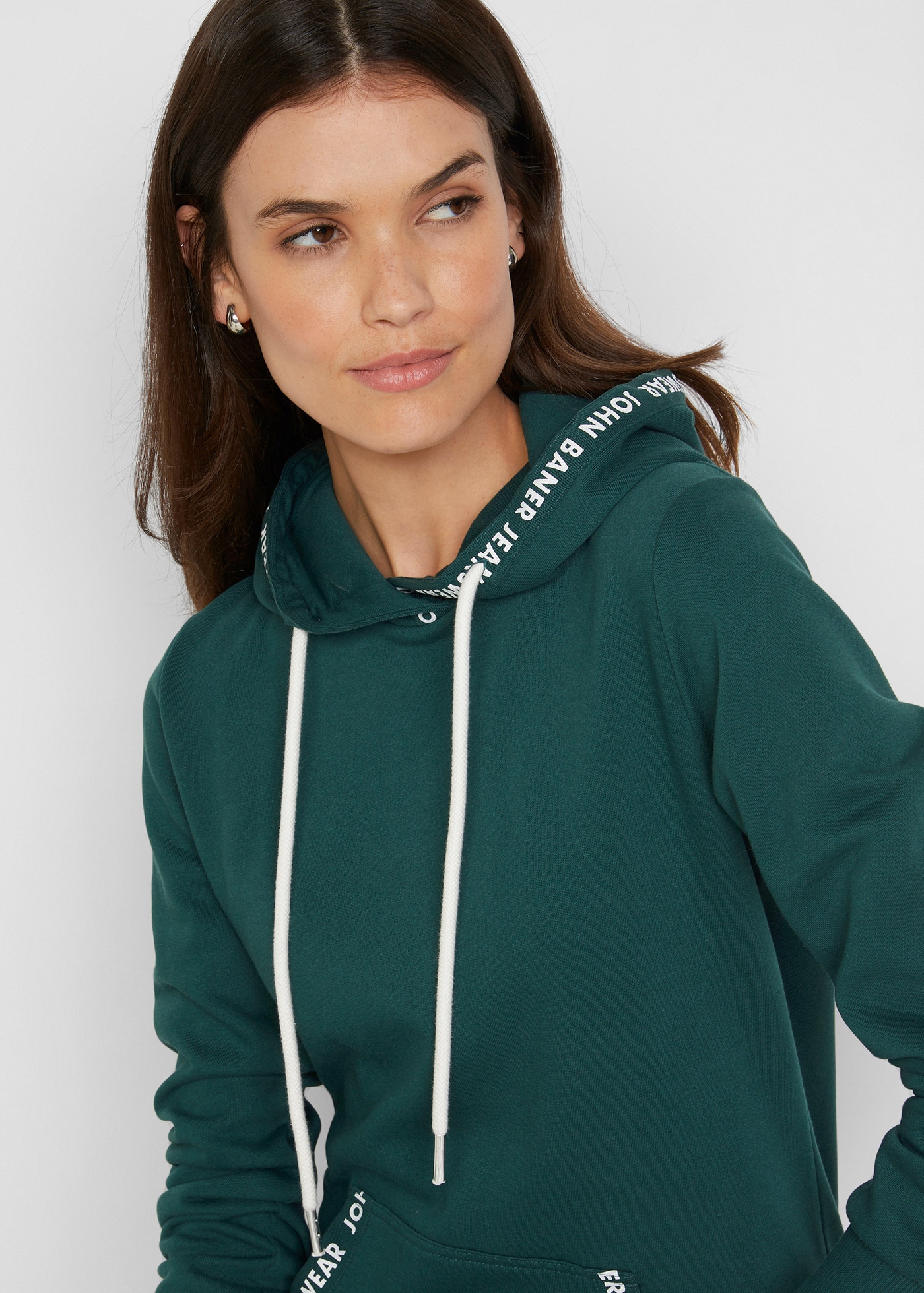 bonprix Robe en sweat für den Alltag, mit Stehkragen und Kapuze, lässig geschnitten