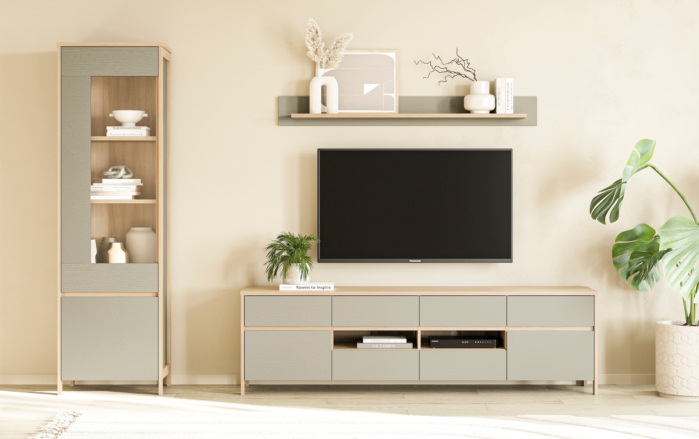 Image of Home affaire Wohnwand "Stranda, moderne Anbauwand, Komplettset im Scandi-Style" 3 Stk. tlg.
