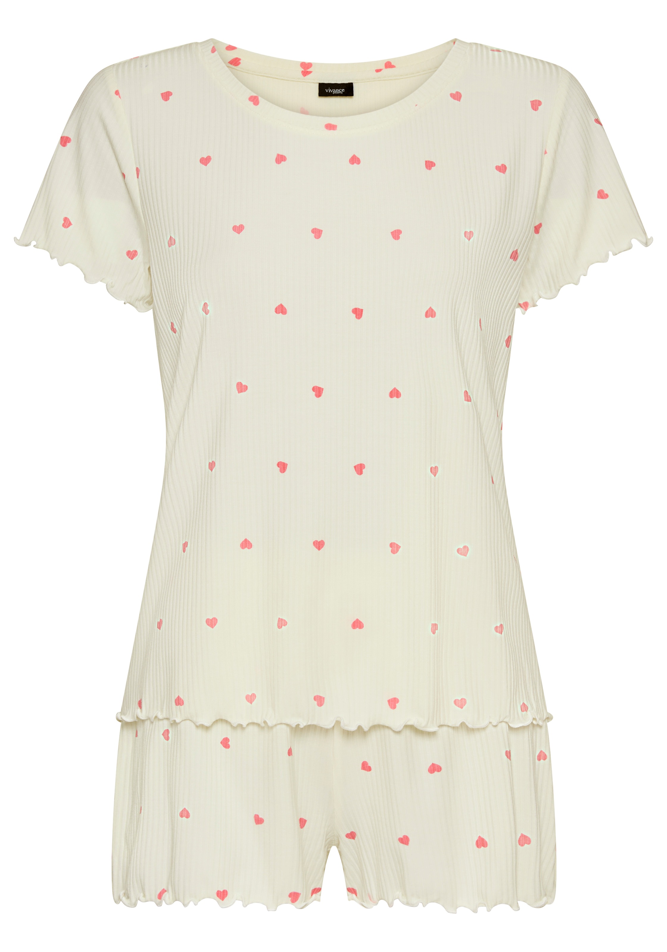 Vivance Dreams Shorty Set, 2 tlg. mit süssem Herzchendruck