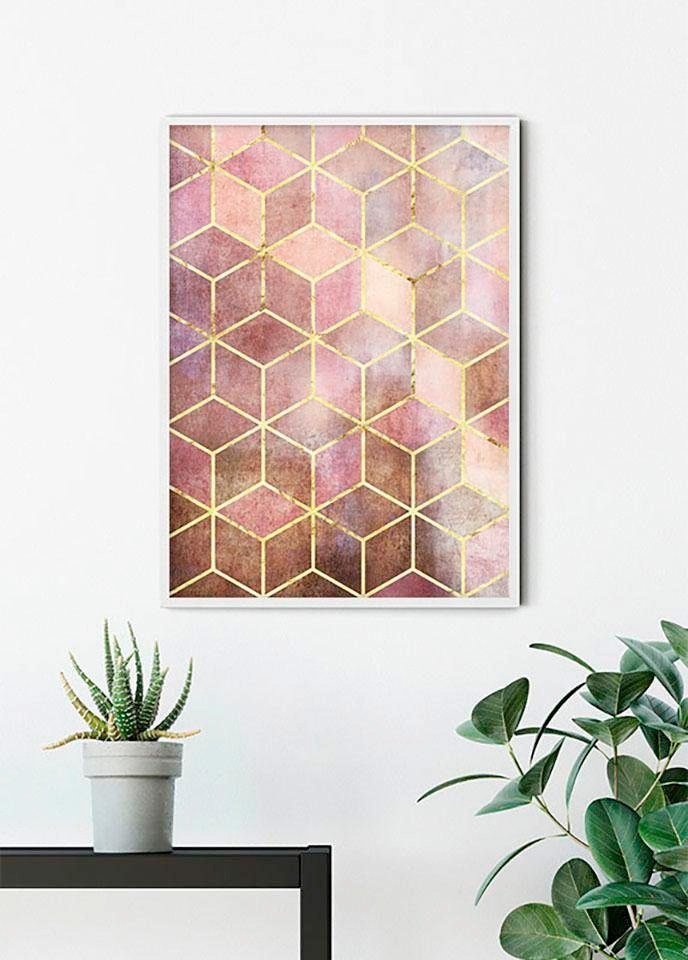 Komar Bild »Mosaik Rosso« Formen | Kunst 1 Stk. tlg. Wandbild zur Dekoration - ohne Rahmen