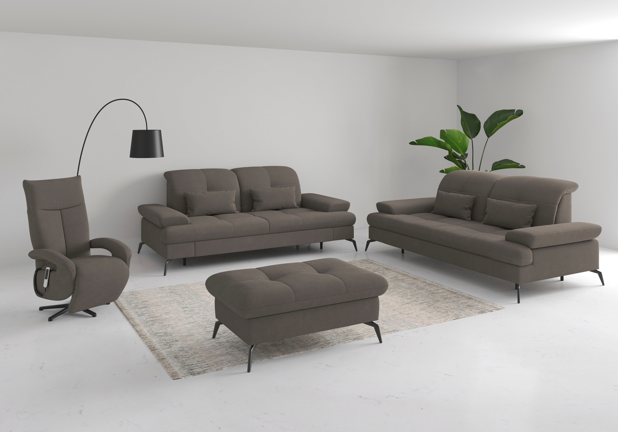 sit&more 3-Sitzer »Amica, inkl. Sitztiefenverstellung und Armteilverstellung«, wahlweise mit Kopfteilverstellung und Bettfunktion