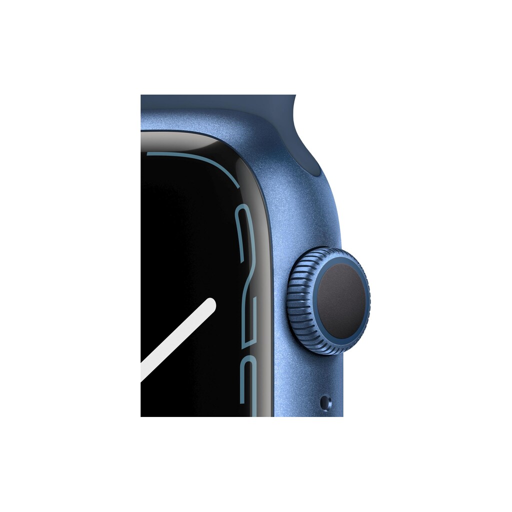 Apple Smartwatch »Serie 7, GPS, 45 mm Aluminiumgehäuse mit Sportarmband«, (Watch OS MKN83FD/A)