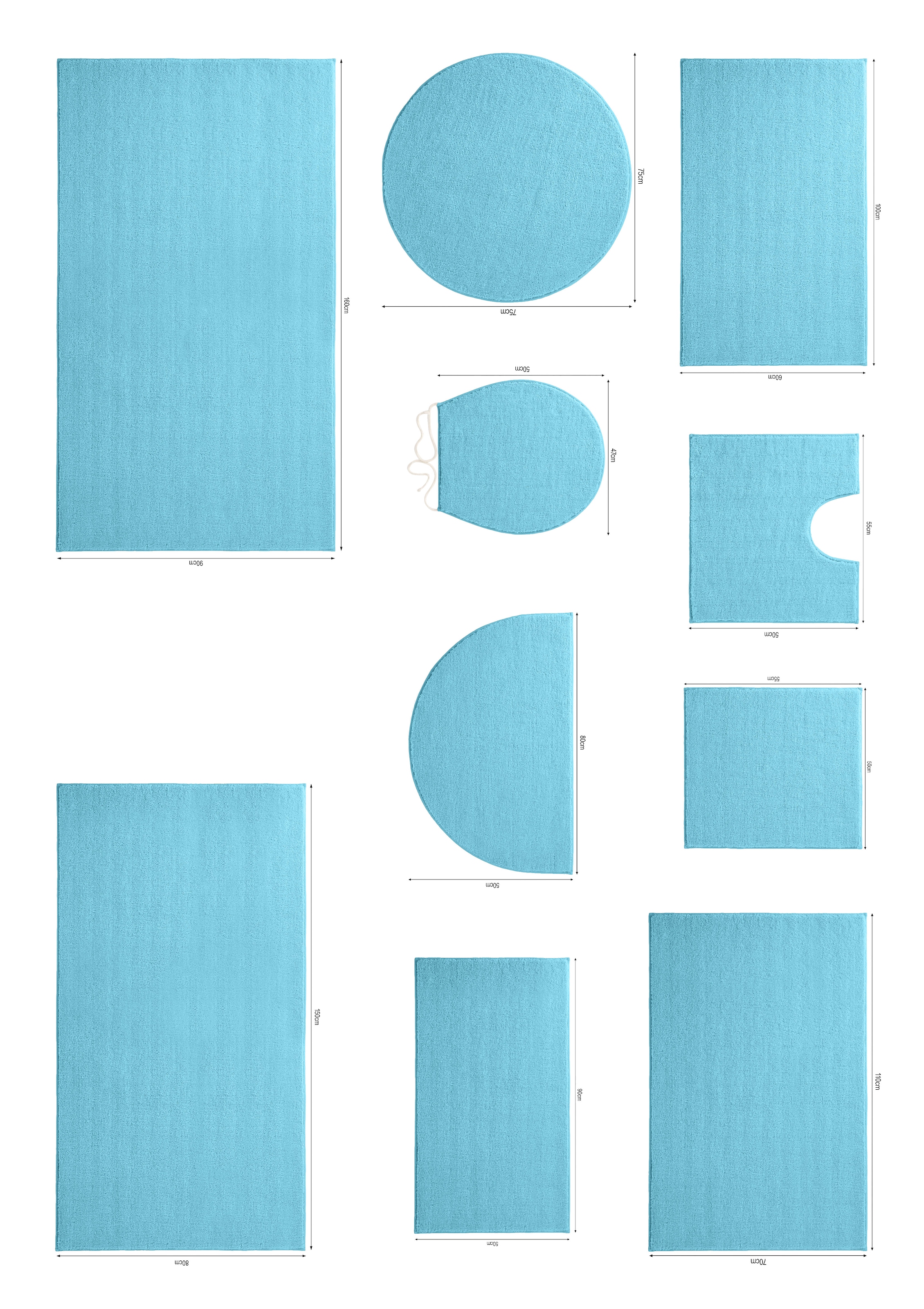 my home Tapis de bain »Vanessa, Badvorleger, Badezimmer Teppich« Höhe 10 mm Badteppich, weiche Haptik, unifarben