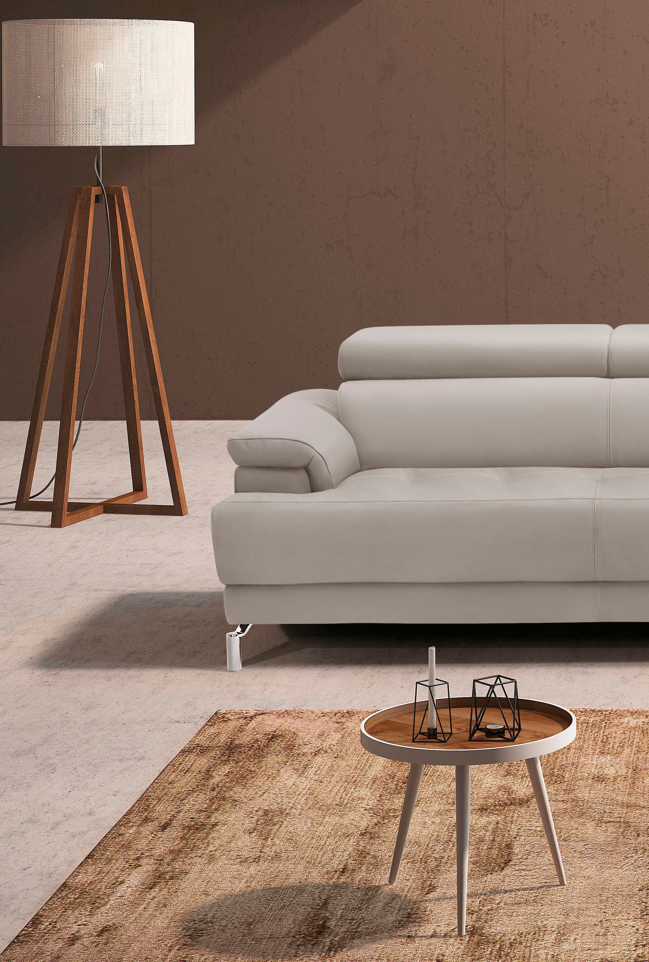 Egoitaliano Ecksofa »Soul, extravagantes Designsofa, Megasofa, super bequem, tolle Details«, mit Trapez-Abschlusselement, inkl verstellbarer Kopfteile