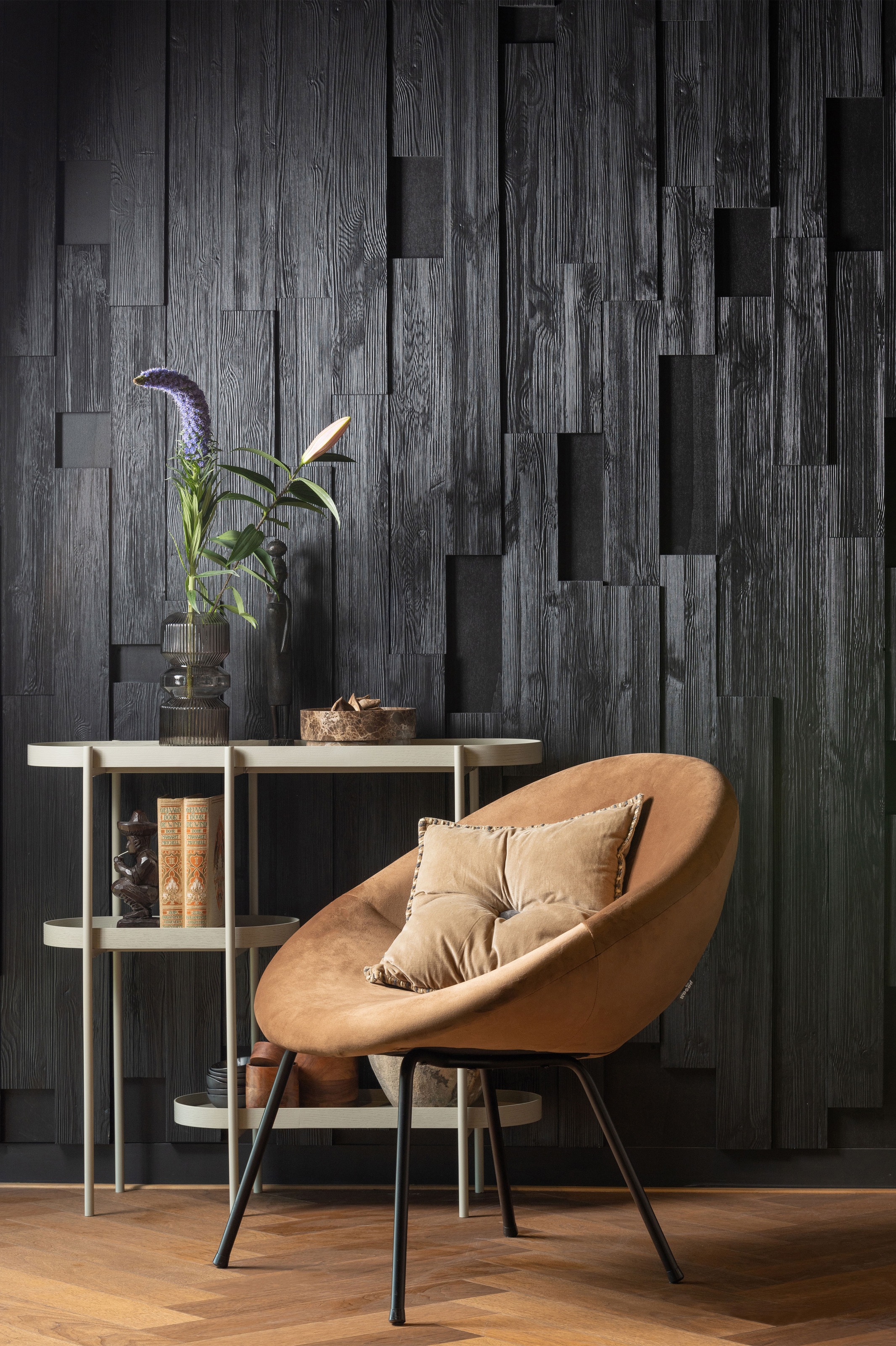 Image of WOOOD Beistelltisch "Noan aus MDF mit pulverbeschichtetem Metallgestell, 90 x 28 x 80 cm" Tragkraft 5 kg pro Boden, Gestellrohr Ø 1,5 cm