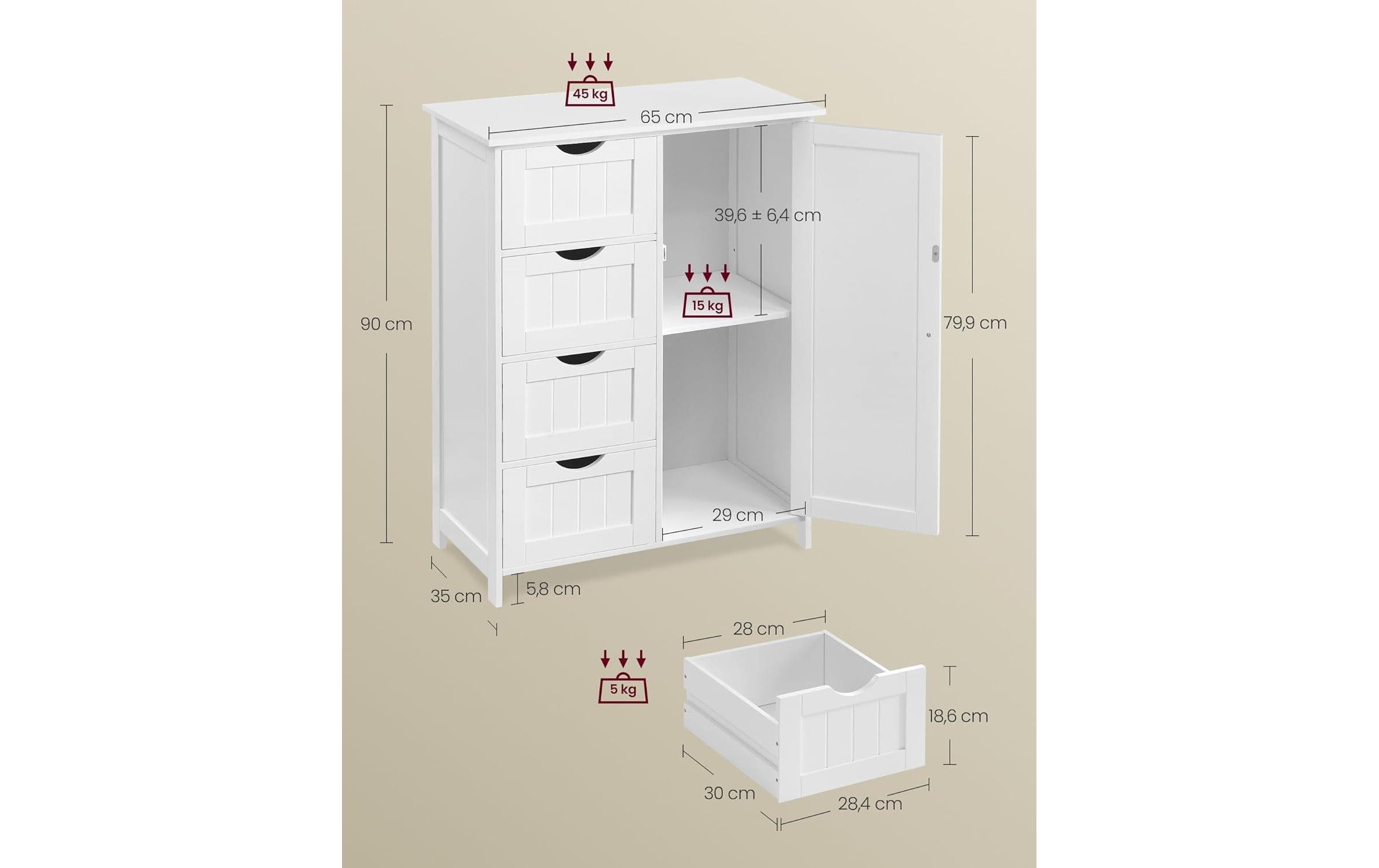 VASAGLE Armoire multi-usages »Badezimmerschrank«