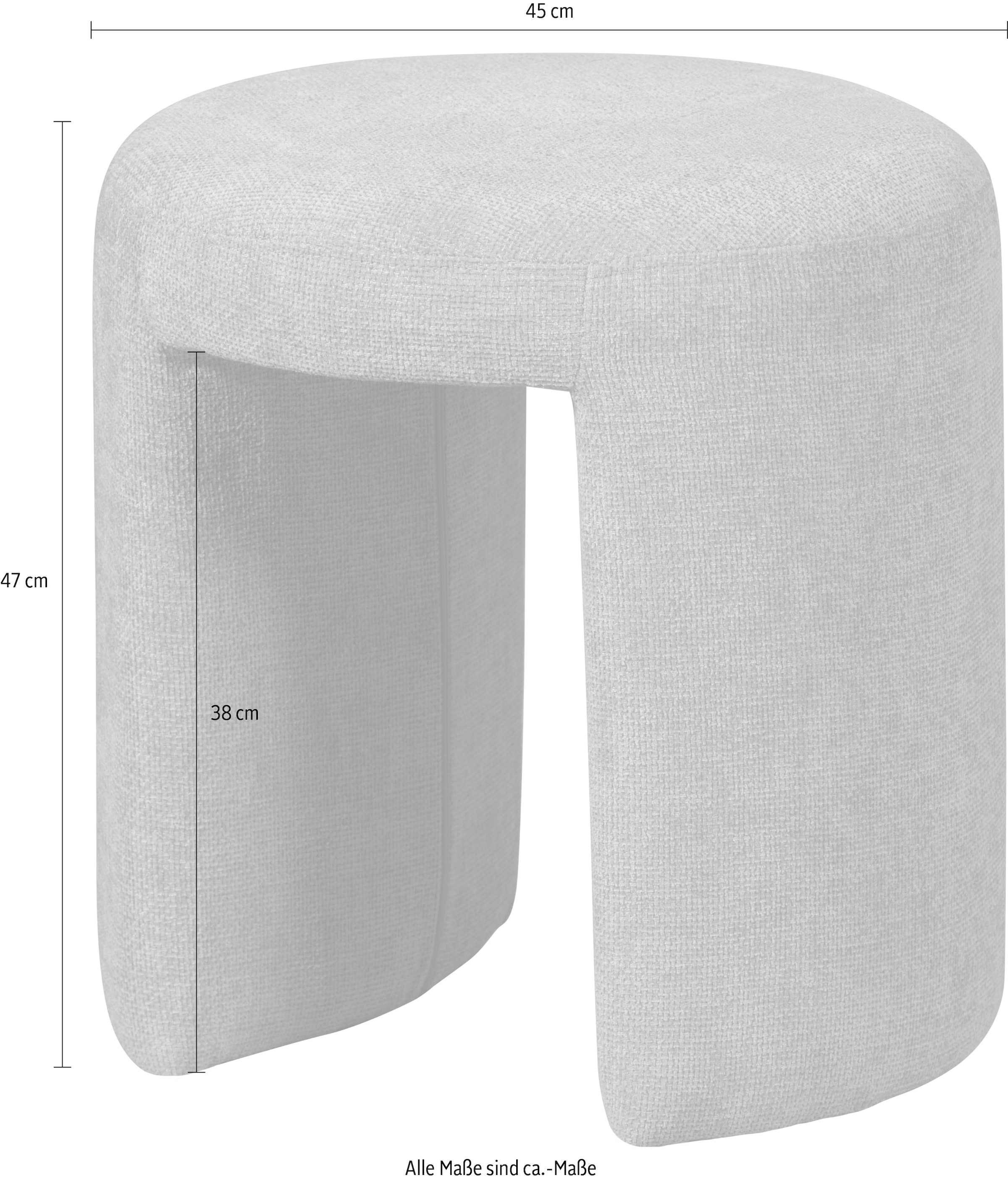 WOOOD Sitzhocker »Charlie kompakte Form, vollständig gepolstertes B 45 x T 45 x H 47 cm« Sehr hohe Verschleissfestigkeit, Tragkraft 100 kg, mittlere Sitzhöhe