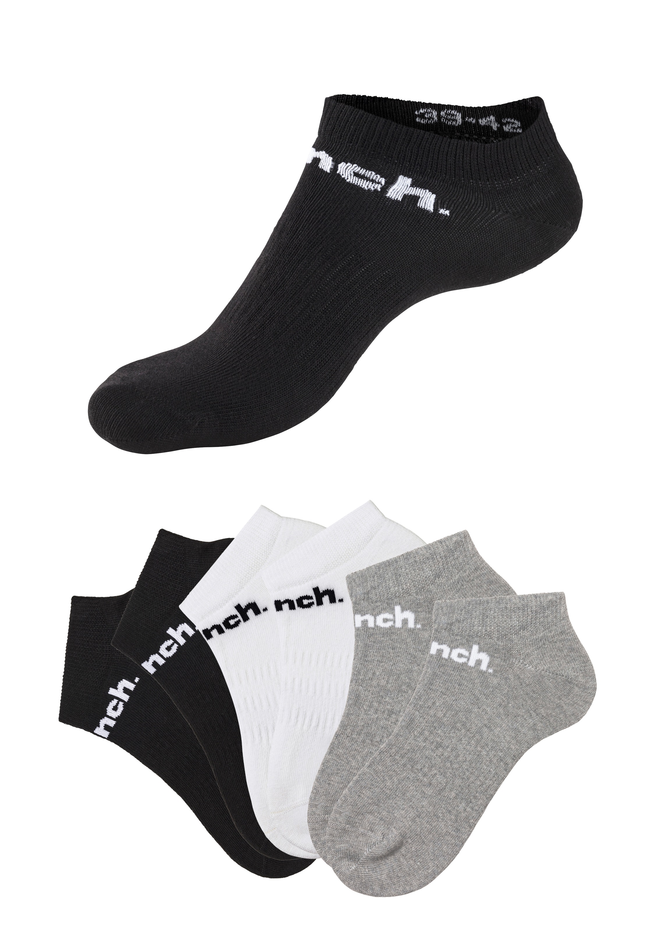 Bench. Sportsocken, (Packung, 6 Paar), Sneakersocken mit klassischem Logoschriftzug