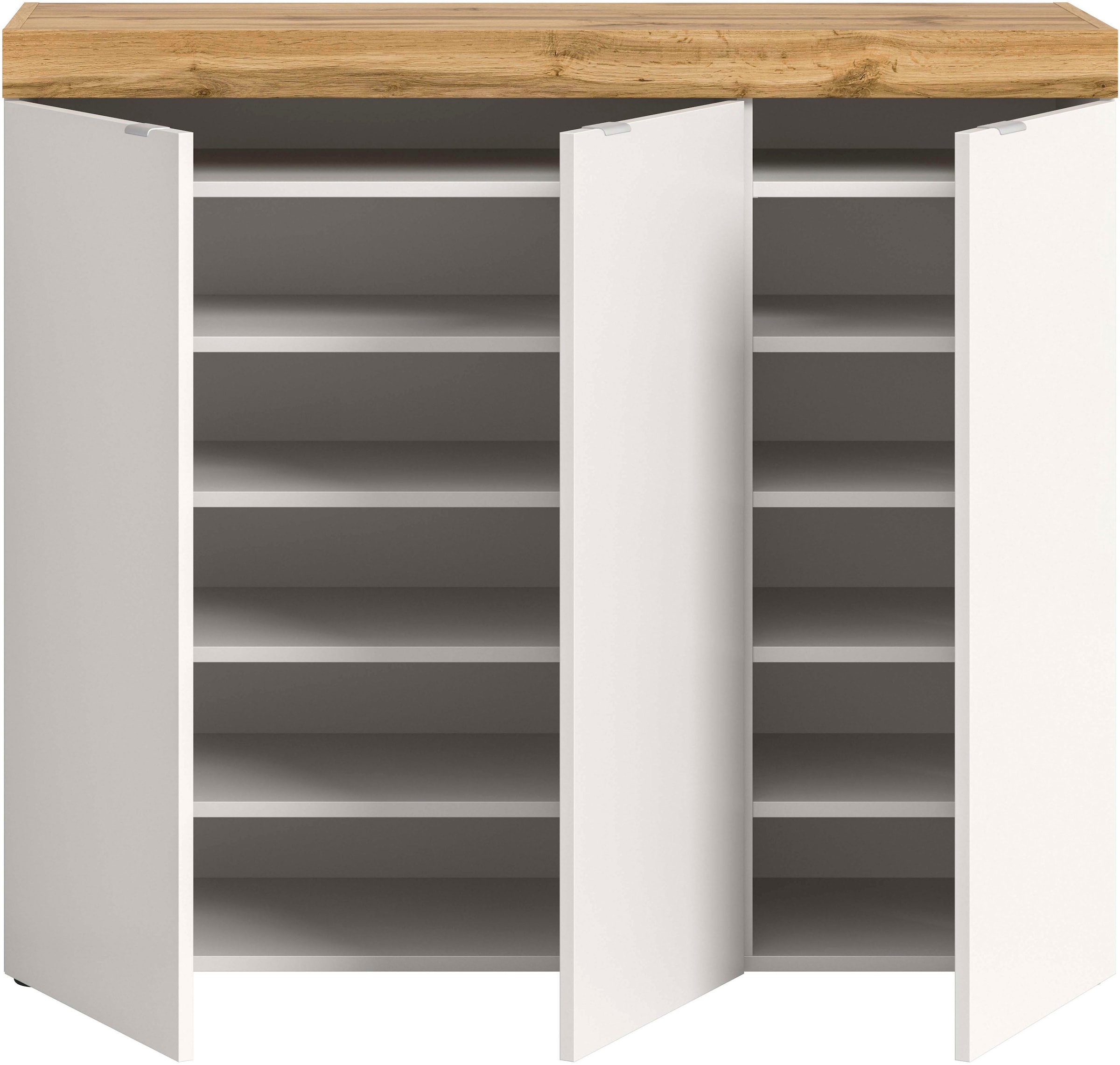 GOODproduct »MAMBO II, Breite 115 cm, 3 Türen, 10 Einlegeböden« 1 Stk. tlg. Schuhschrank, Schuhkommode, Flur, Diele