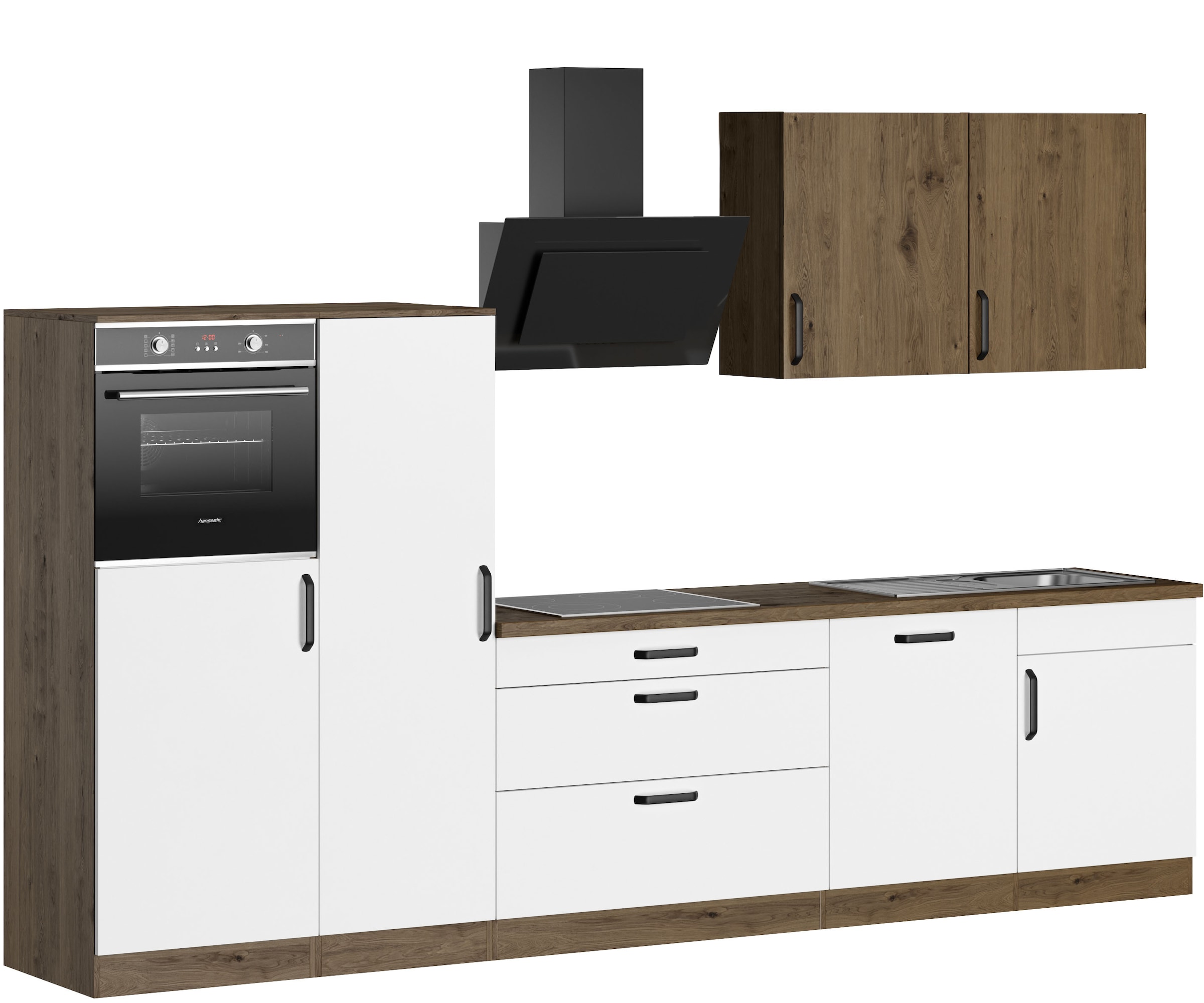 wiho Küchen Küchenzeile »Elba, TOPSELLER« wahlweise mit Hanseatic E-Geräten, Breite 330 cm