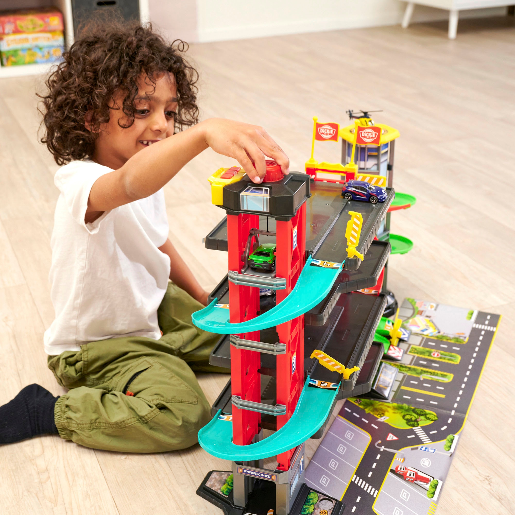 Dickie Toys Garage de parc de jeu »Parking Garage« inklusive 5 Fahrzeuge; mit Licht und Sound