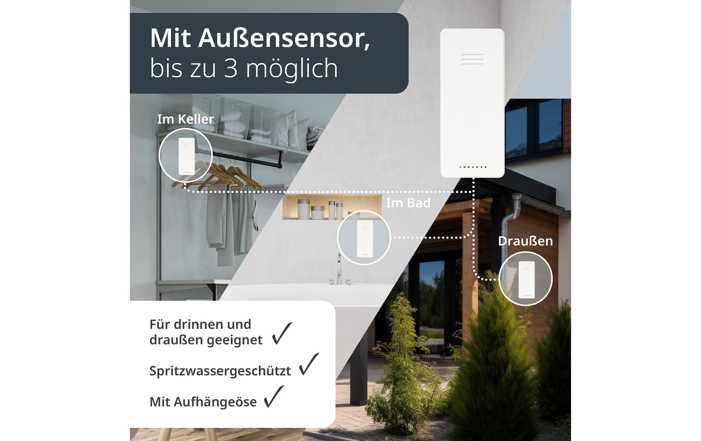 ADE Funkwetterstation »mit Funk-Aussensensor«