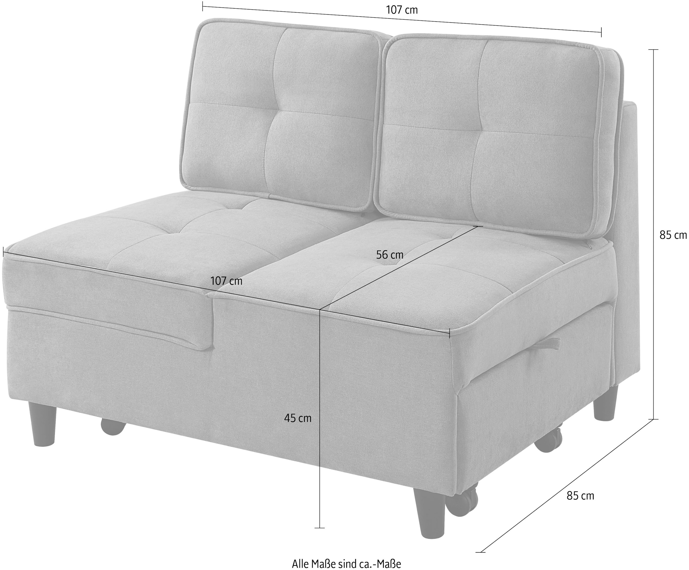 ATLANTIC home collection Schlafsofa »Freddy«, wandelbar zum Loungesessel, Relaxliege und Gästebett, inkl. Kissen