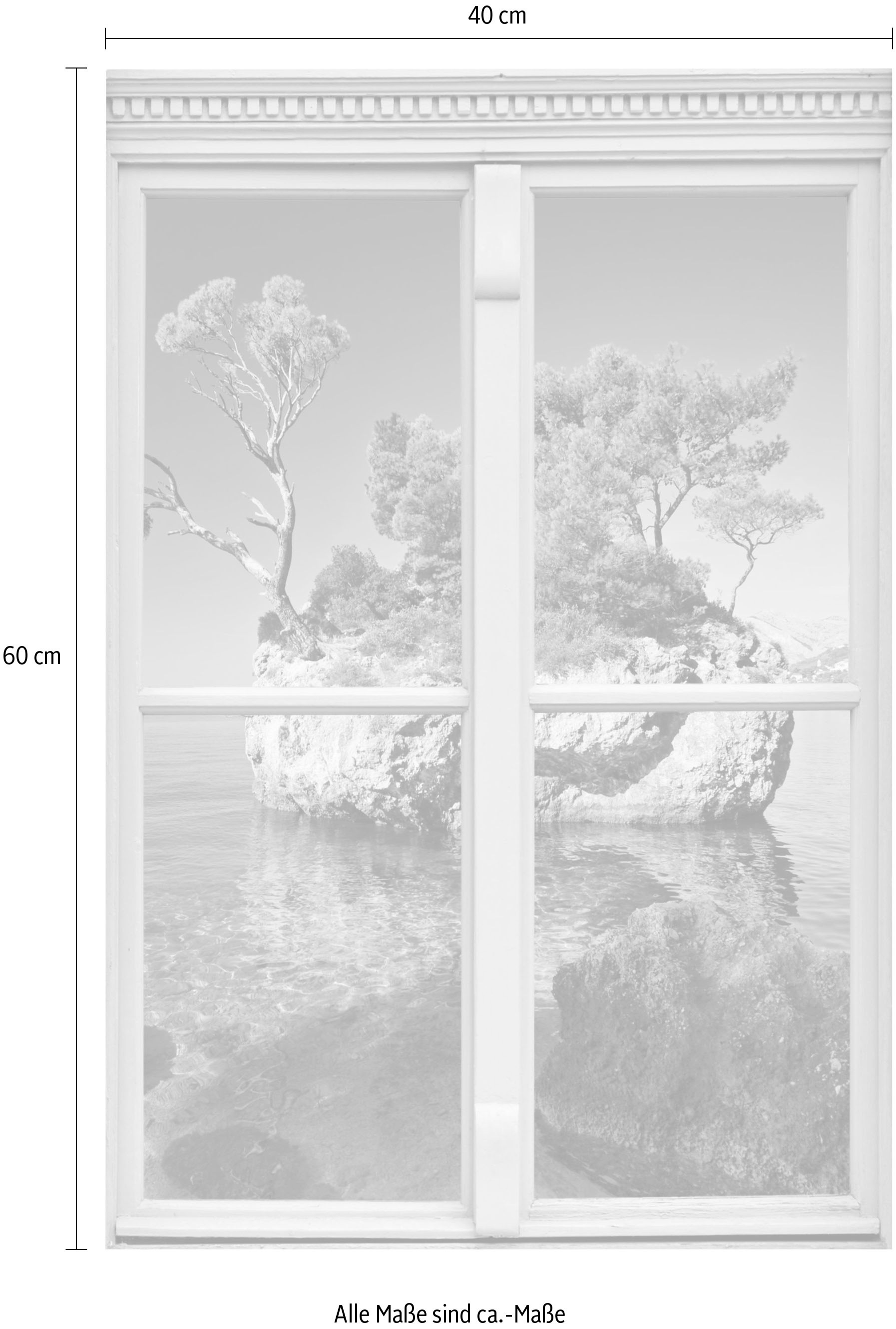 queence Wandsticker »Insel«, Wandsticker, Wandbild, selbstklebend, 3D, Fenster