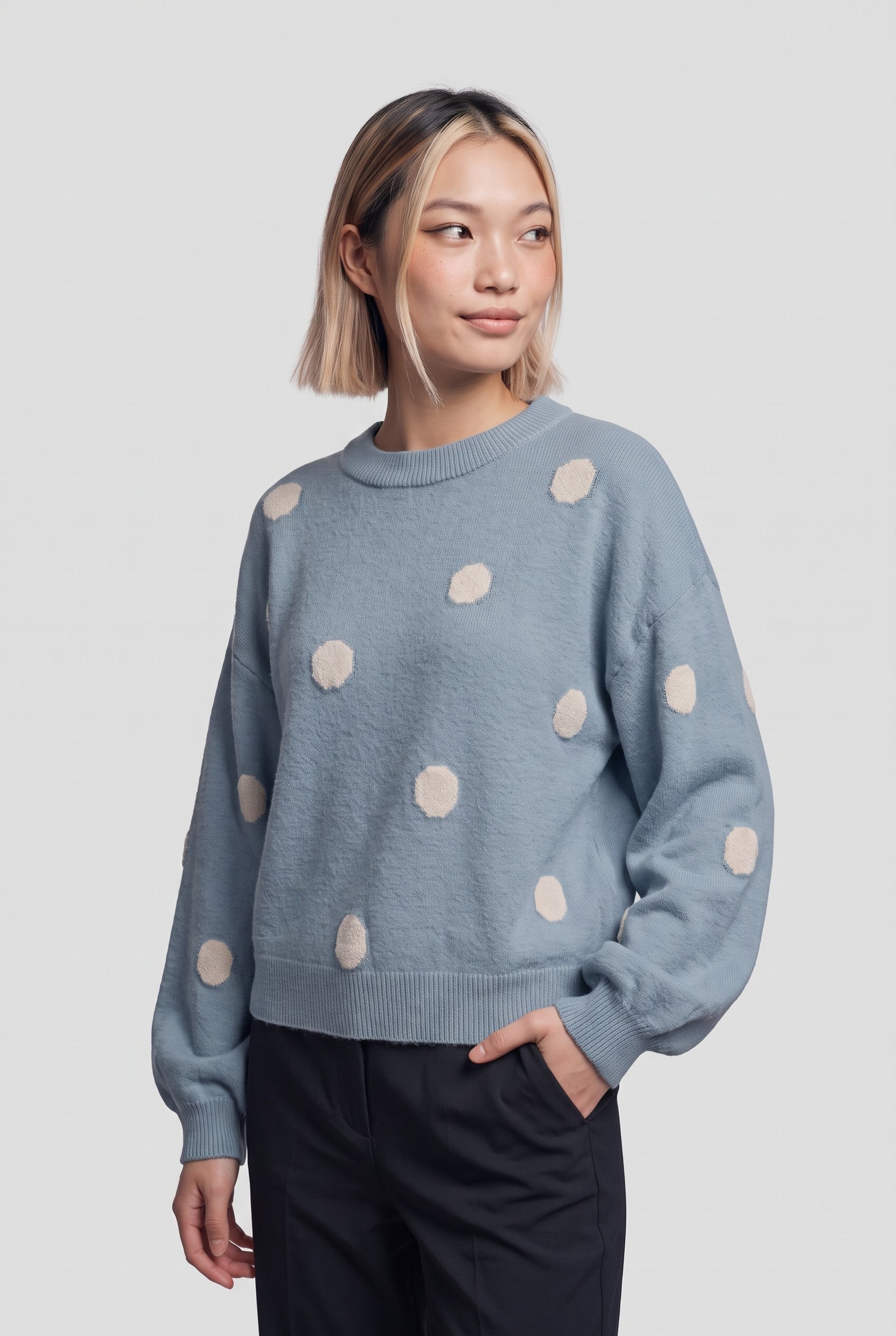 ONLY Strickpullover »ONLRICA LS DETAIL O-NECK CC KNT« Materialmix, regular fit