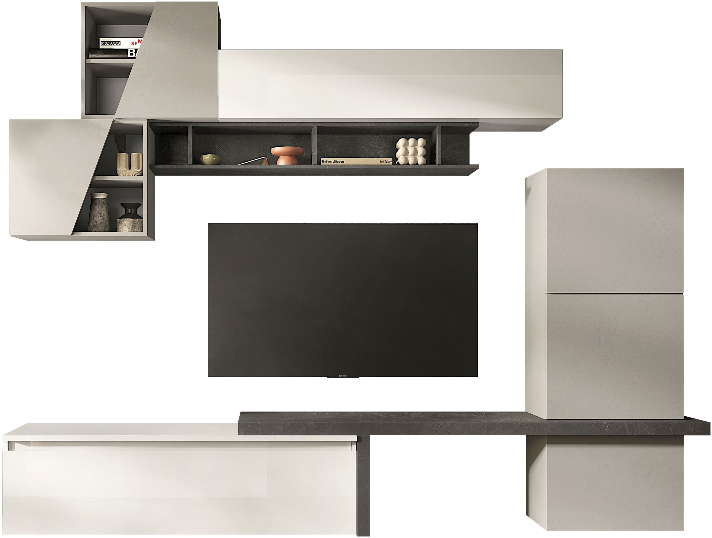 Image of Home affaire Wohnwand "Infinity, 9tlg. Breite 280 cm, moderne Mediawand" 9 Stk. tlg.