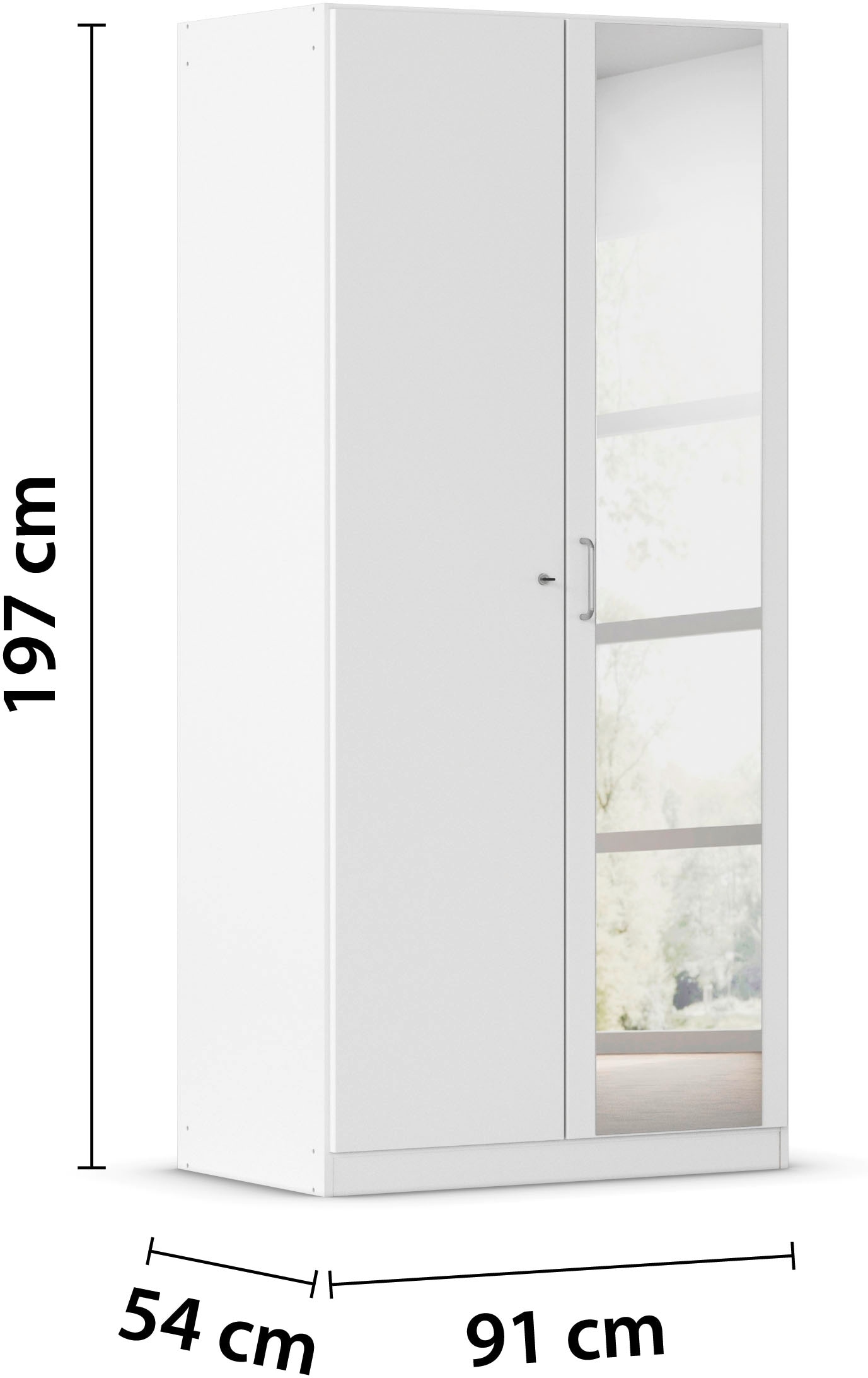 rauch Kleiderschrank »Schrank Garderobe Garderobenschrank Putzschrank Wäscheschrank BERGHEIM« Breite/Höhe/Tiefe: 91/197/54 cm,  mit viel Stauraum, rechte Tür abschliessbar 2 Schlüssel MADE IN GERMANY