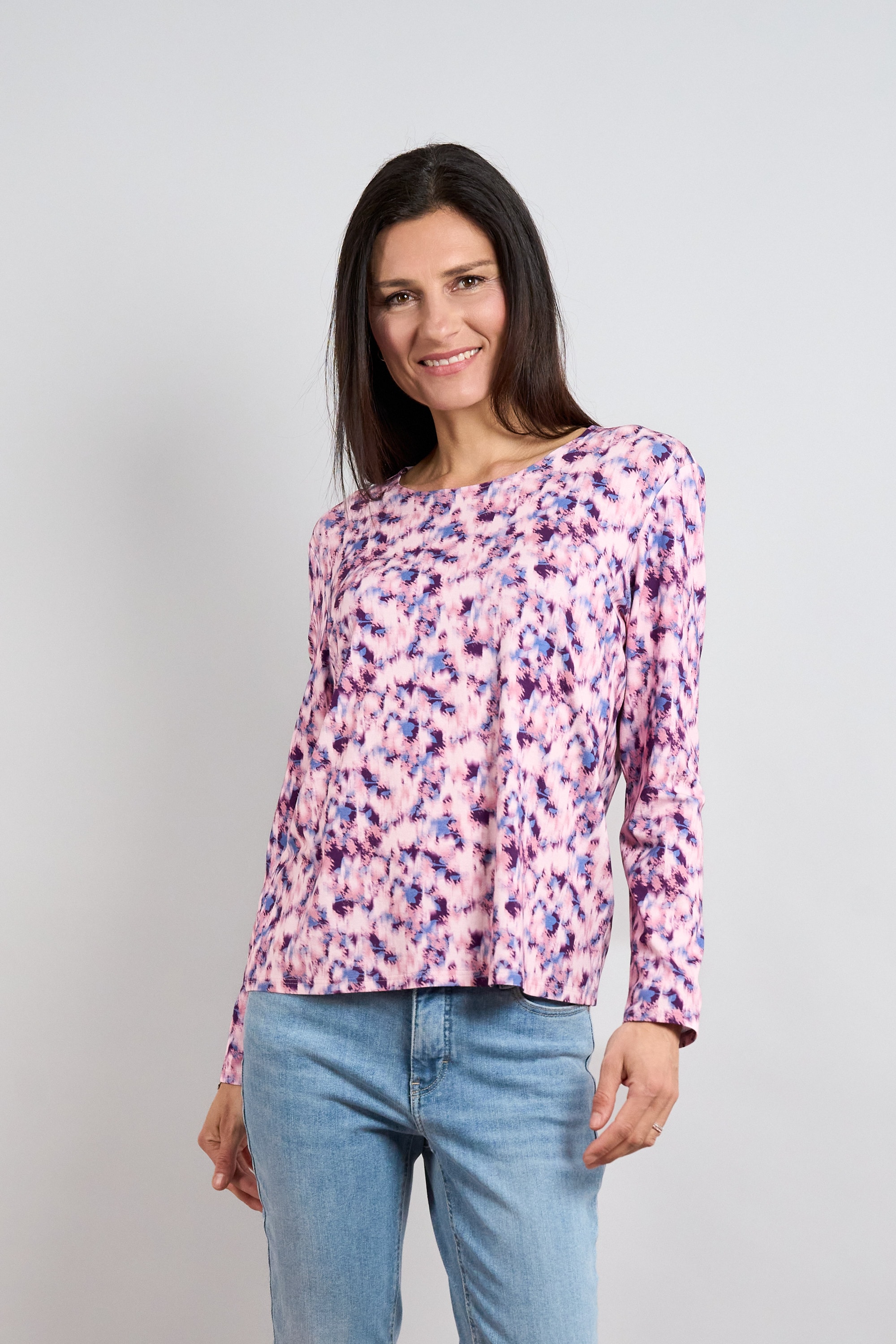Image of Seidel Moden Langarmshirt Langarmshirt mit Allover-Muster - MADE IN GERMANY