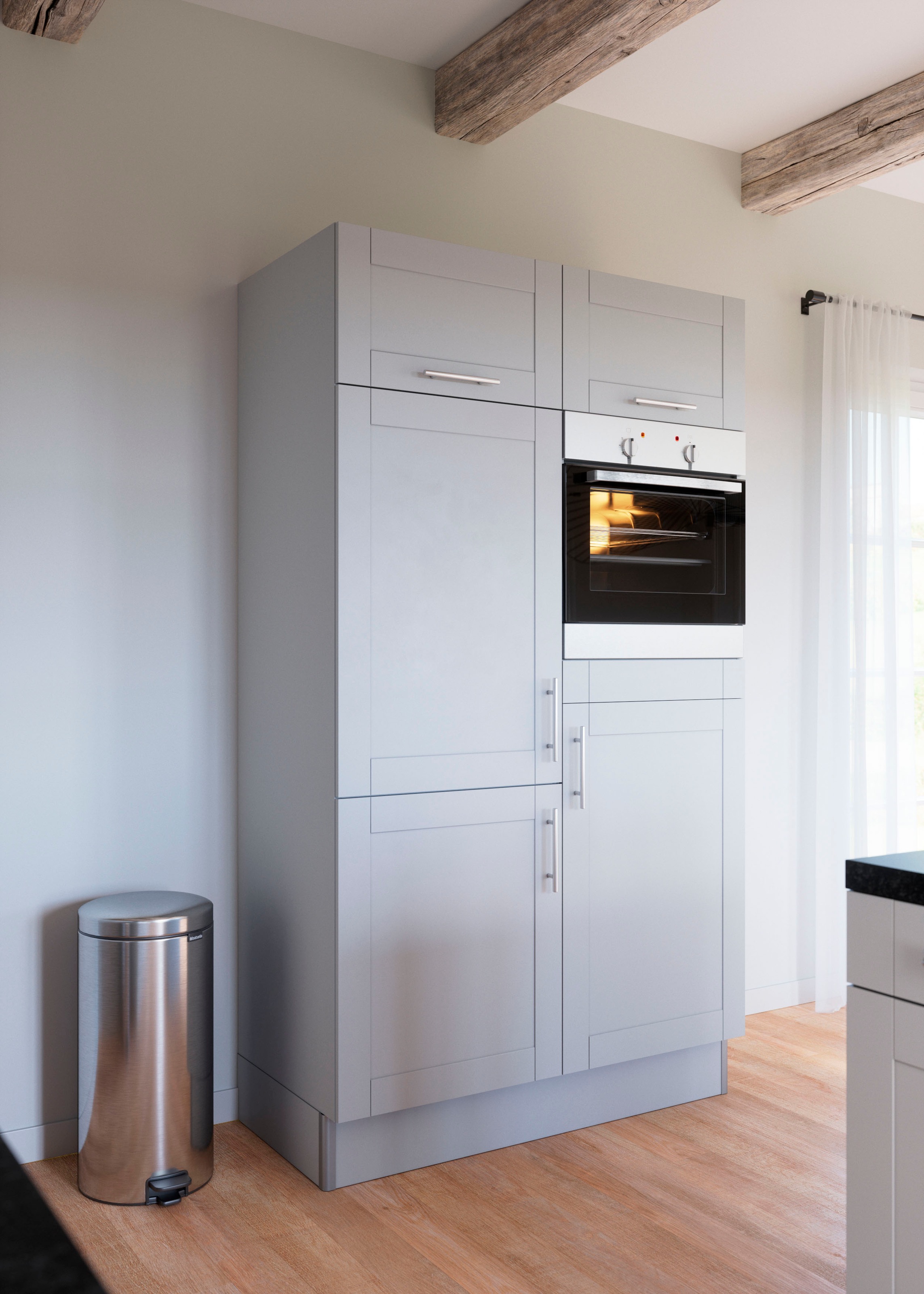 KOCHSTATION Küche »KS-Ahus, Back-/Kühlmodul«, Breite 120 cm, wahlw. mit E-Geräten, Soft Close Funktion, MDF Fronten