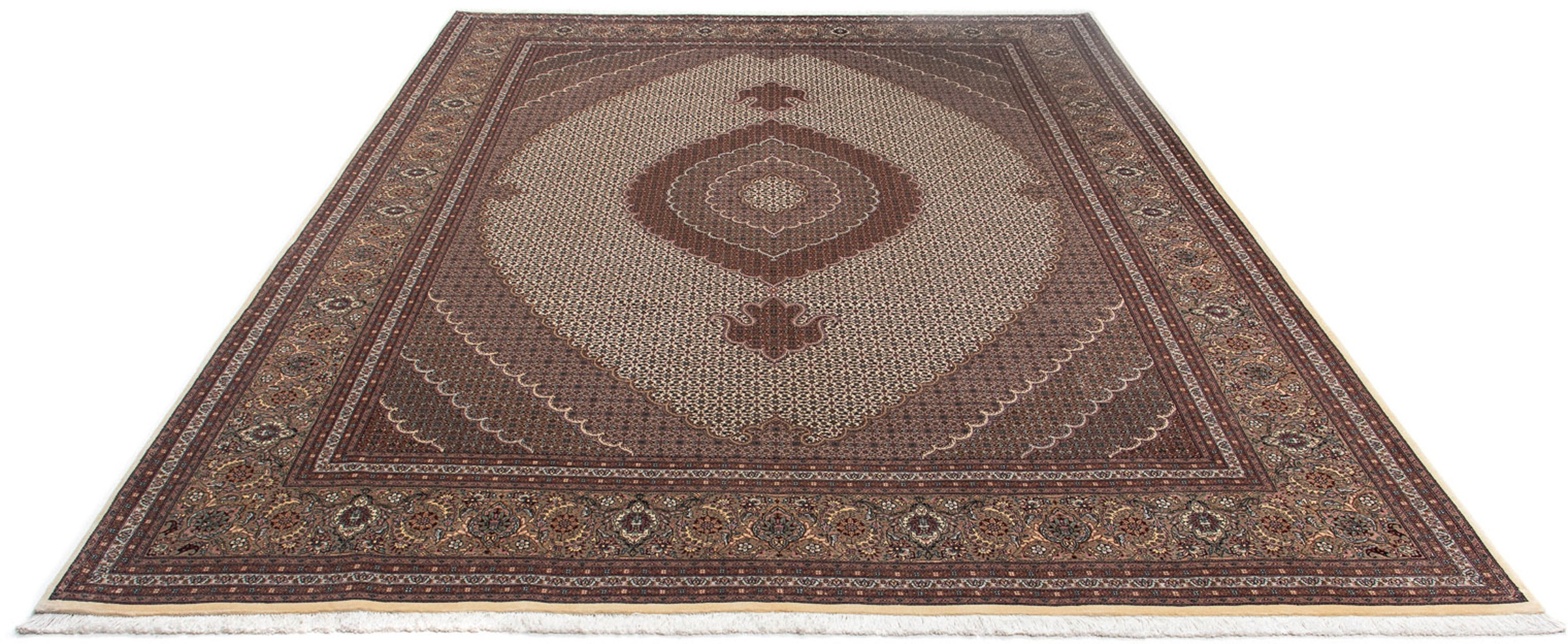 Image of morgenland Orientteppich »Perser - Täbriz - 348 x 255 cm - braun«, rechteckig, 10 mm Höhe, Wohnzimmer, Handgeknüpft, Einzelstück mit Zertifikat bei Ackermann Versand Schweiz