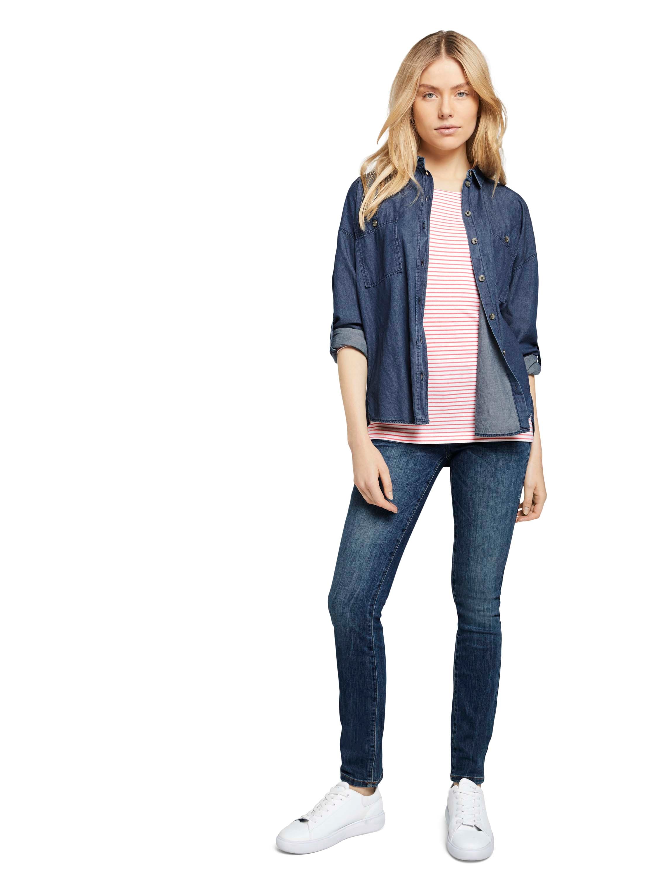 TOM TAILOR T-shirt à manches 3/4 mit Streifenmuster