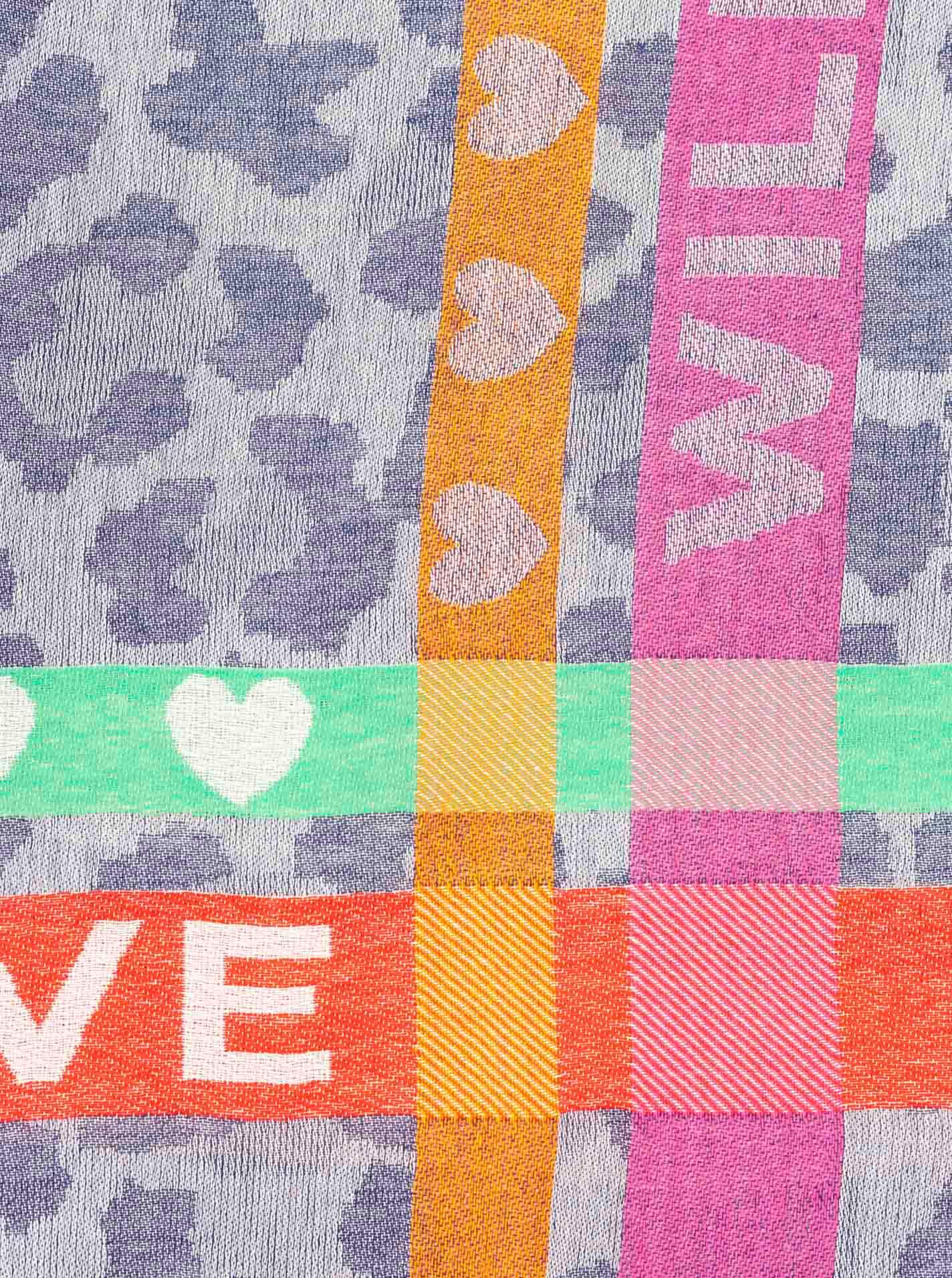 Zwillingsherz Écharpe »"Wild Love"« trendiger Schal mit Herzen und Schriftzug