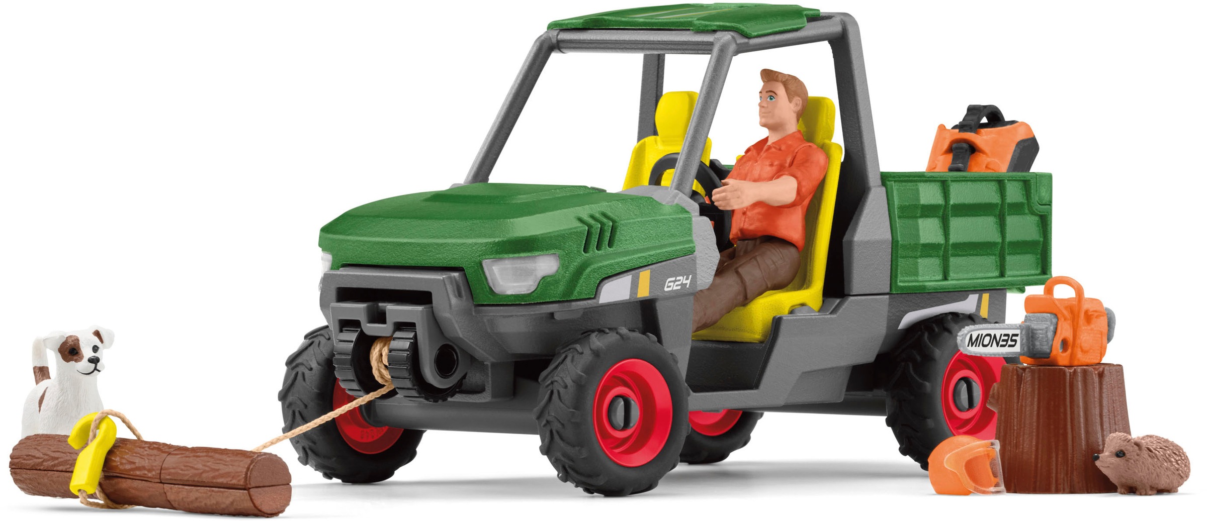 Image of Schleich Spielwelt "FARM WORLD, Waldbauer mit Fahrzeug (42659)"