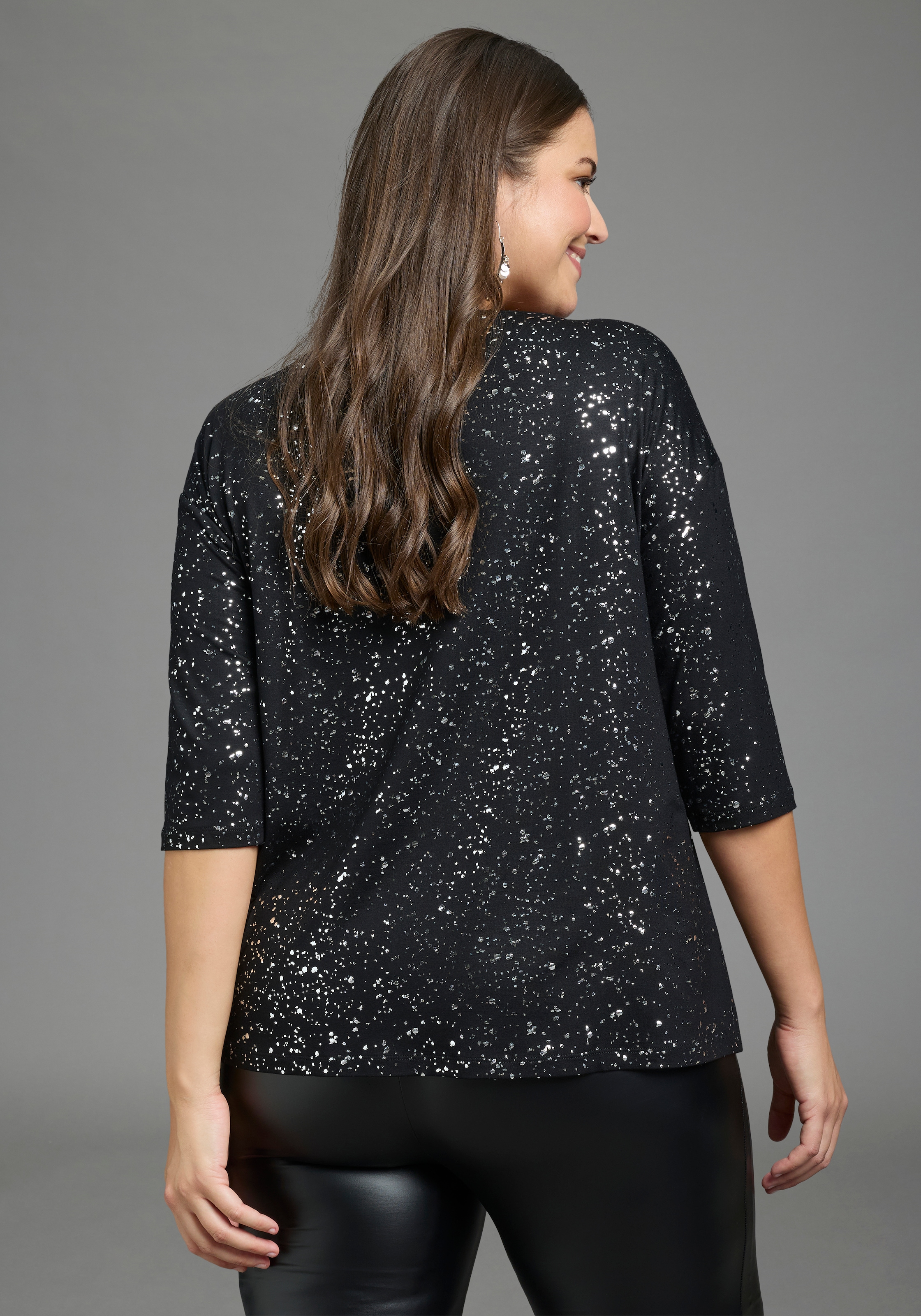 Laura Scott CURVE T-shirt à manches 3/4 »Grosse Grössen« coupe ajustée, longueur couvrant les hanches