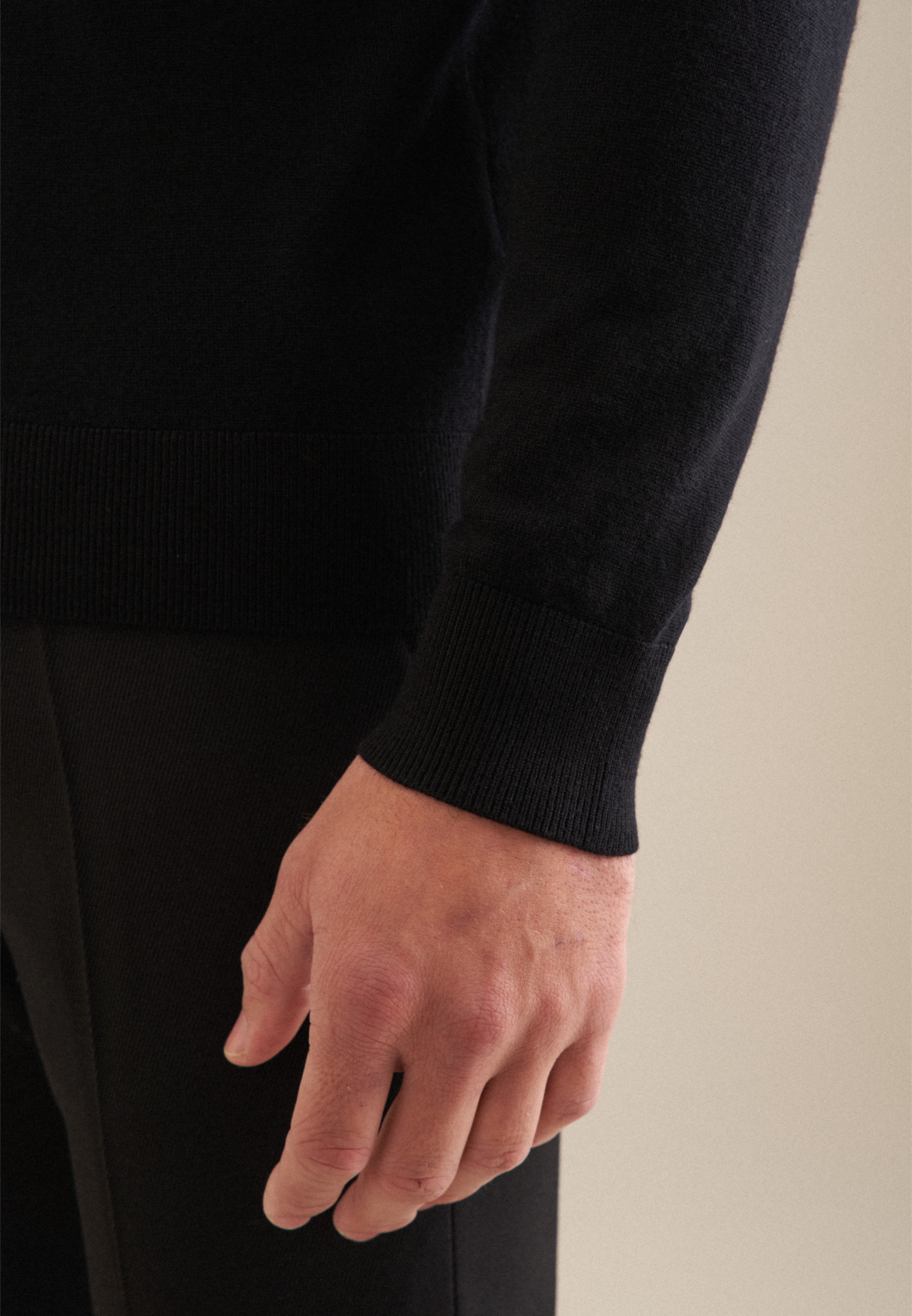 seidensticker Pull en tricot »Schwarze Rose« 1/1 V-Neck Uni