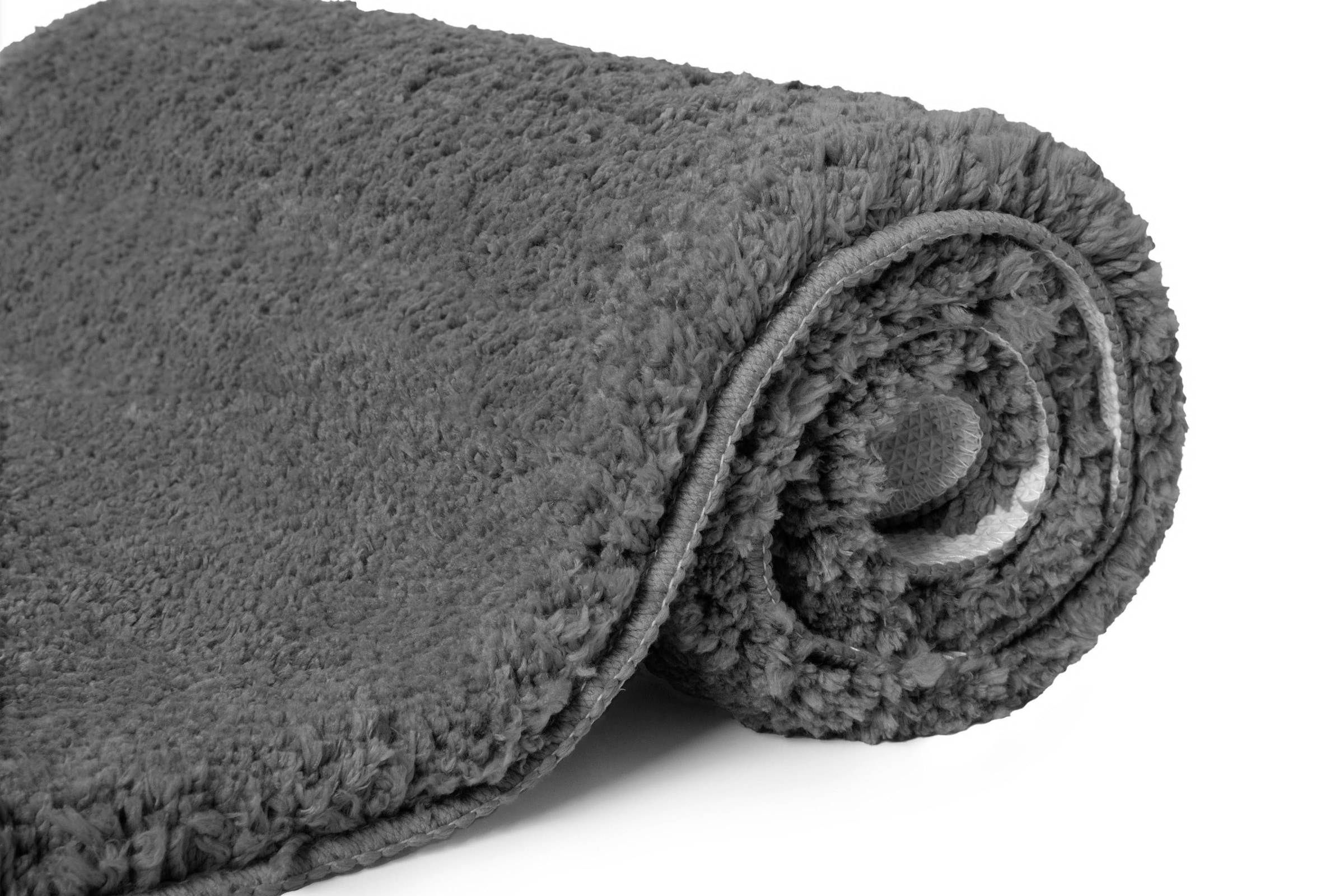 my home Badematte »Sanremo, Badvorleger, Badezimmer Teppich, sehr weich«, rutschhemmend beschichtet, fussbodenheizungsgeeignet-schnell trocknend, Badteppich, unifarben, rechteckig, rund & als 3-tlg. Set erhältlich