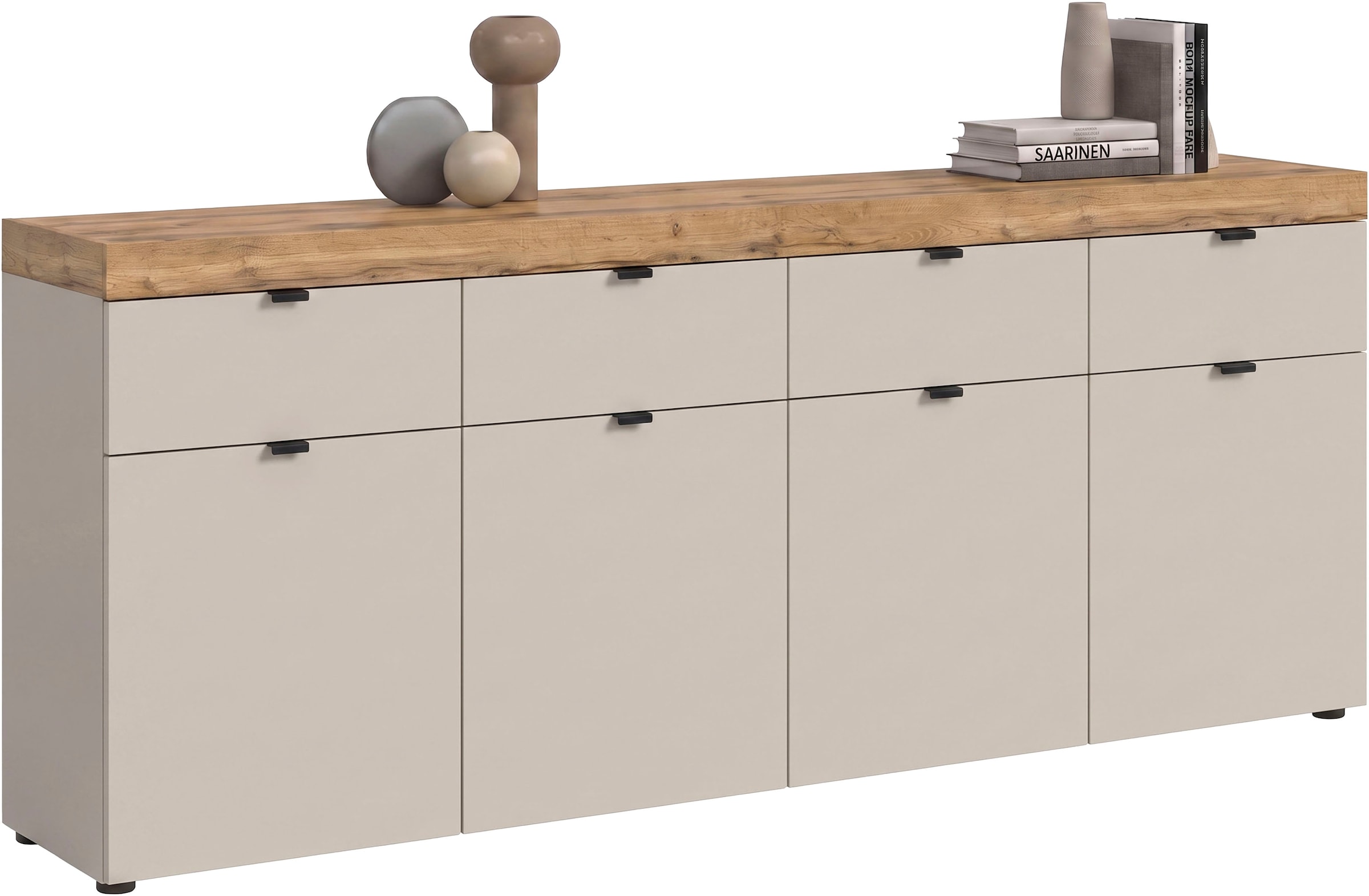 Image of GOODproduct Sideboard "MAMBO II, Breite 200cm, 4 Türen, 4 Schubkästen, 8 Fächer" 1 Stk. tlg. Kommode, Anrichte, Wohnzimmer, Schlafzimmer