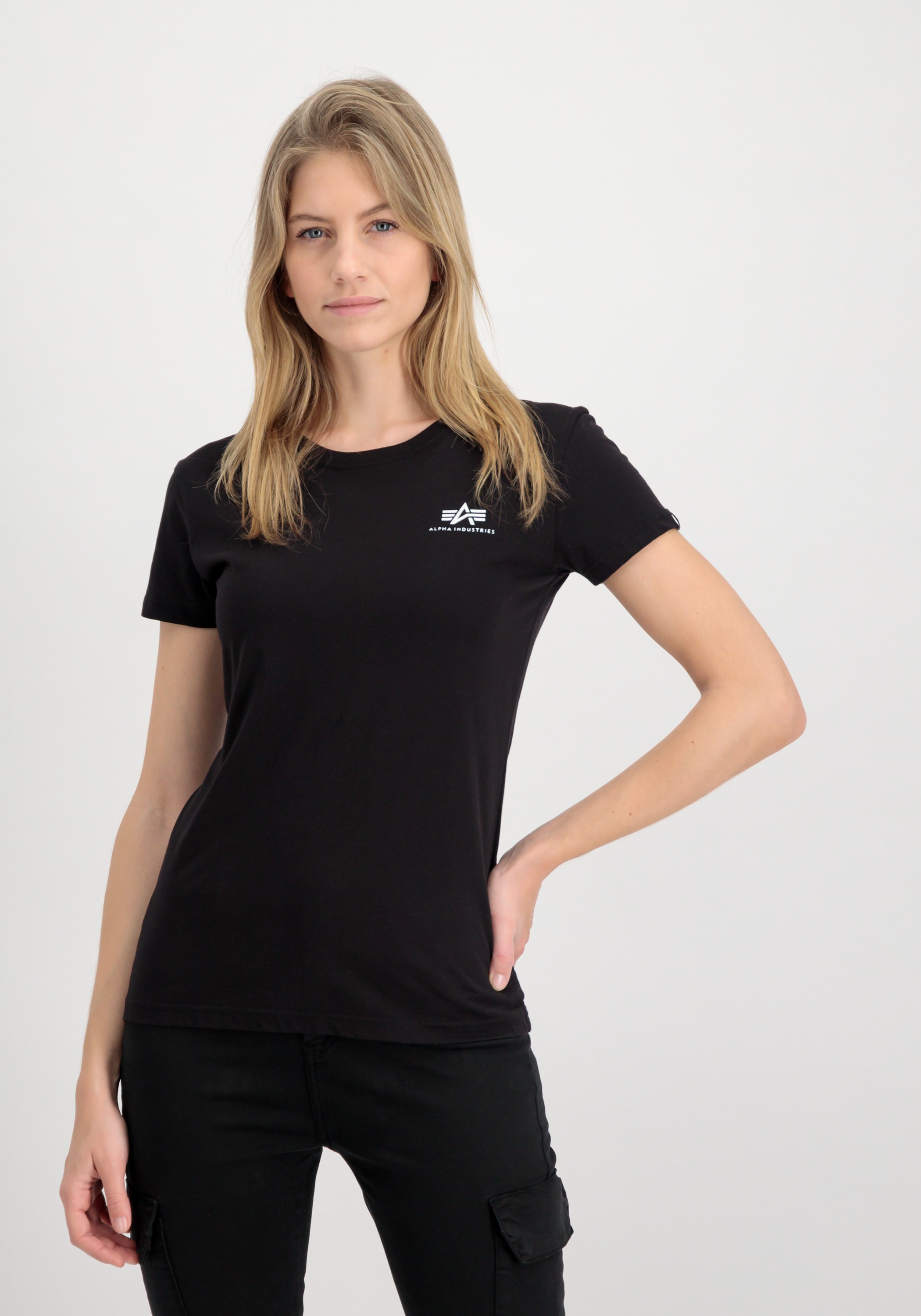 T-Shirt »ALPHA INDUSTRIES Women - T-Shirts Basic T Small Logo Wmn«