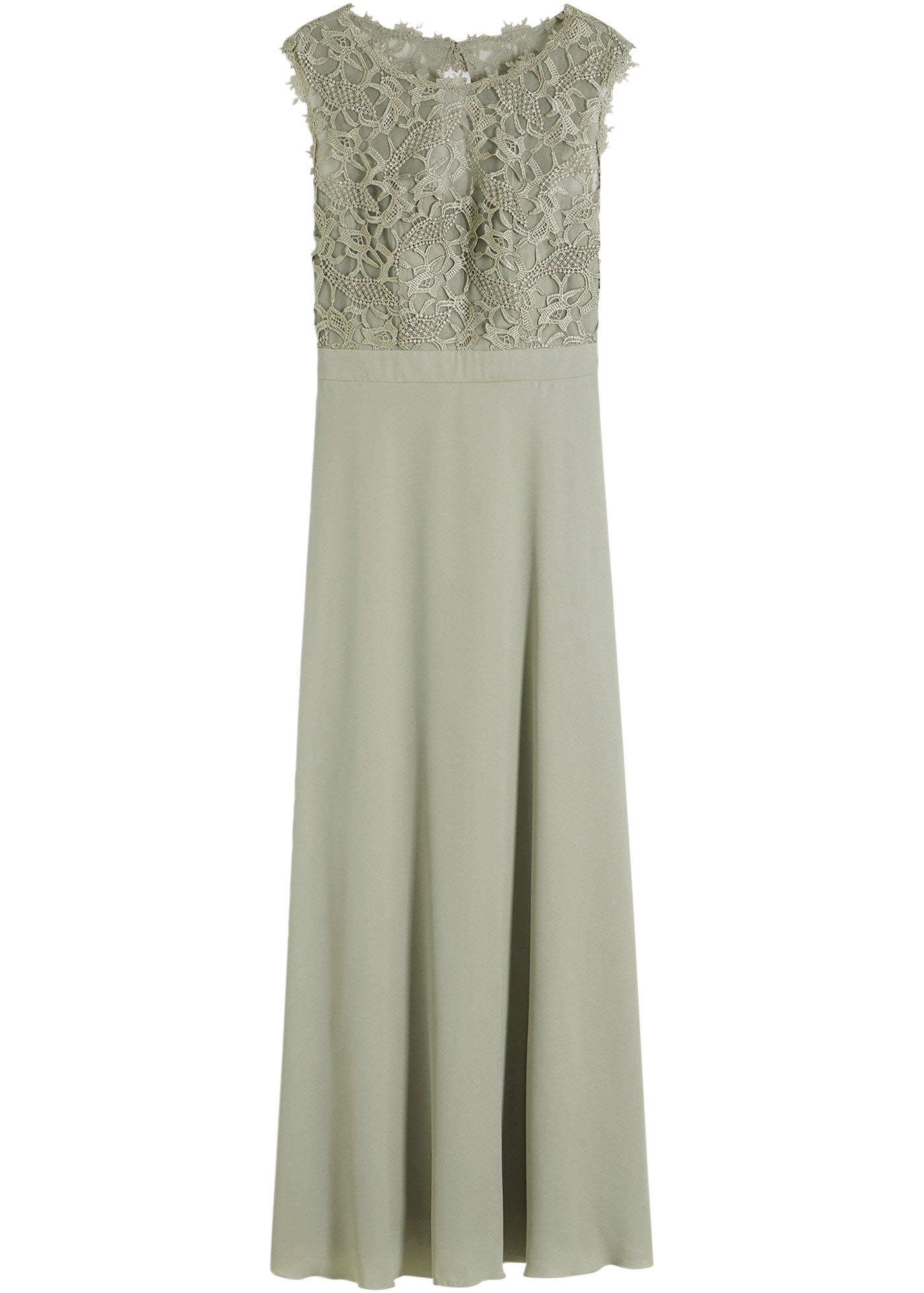 bonprix Maxikleid »Maxikleid mit Spitze« für festliche Anlässe, vollständig gefüttert, taillierte Passform